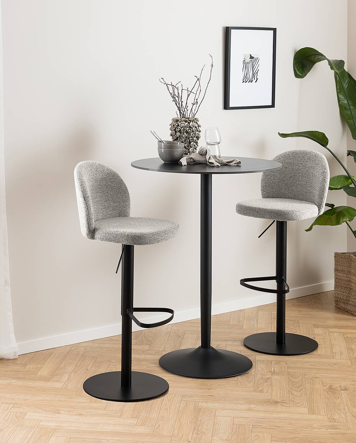 Carreras Bar Stool Bouclé Steel