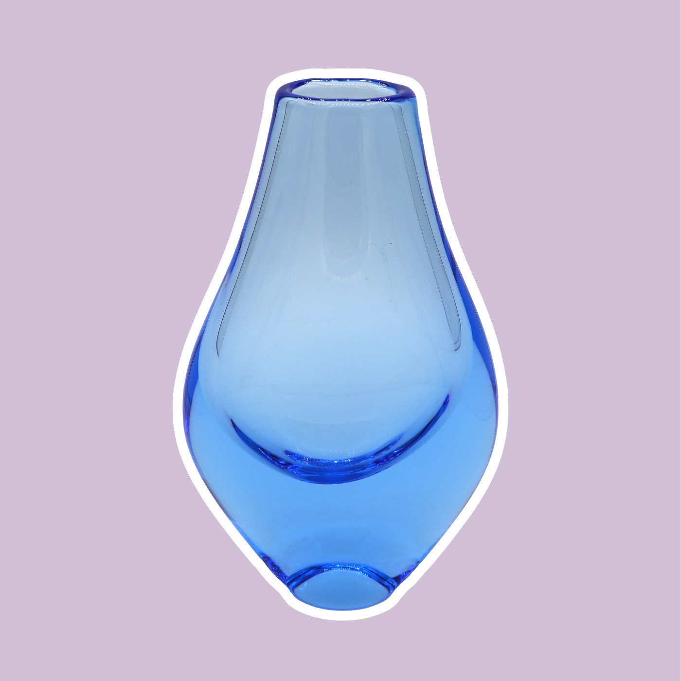 Vintage Vase Glas Blau