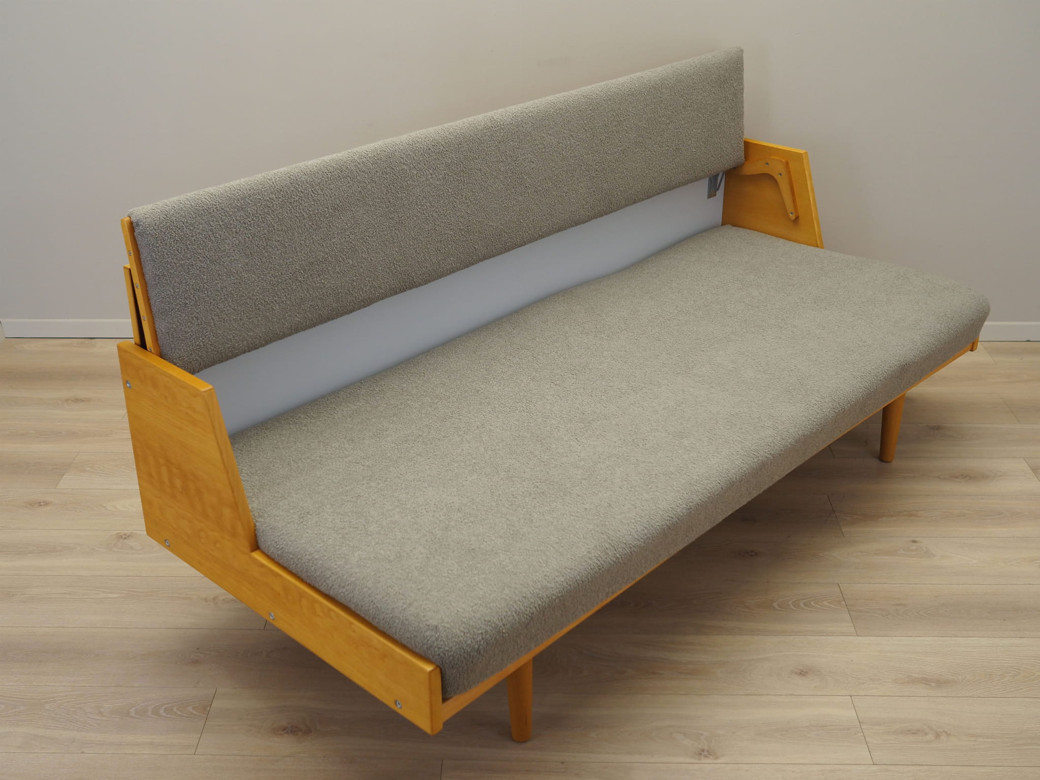 Sofa Textil Holz Grau 1960er Jahre