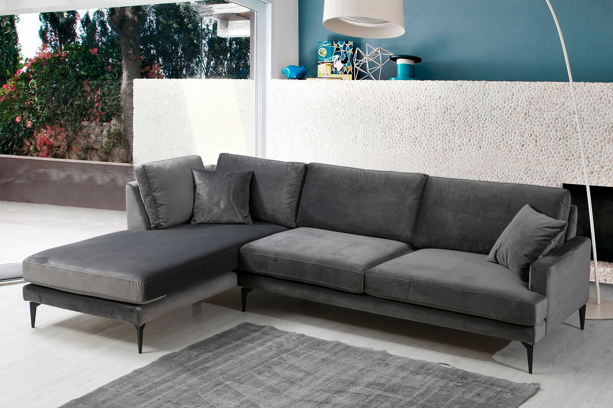 Papira Ecksofa Links Anthrazit