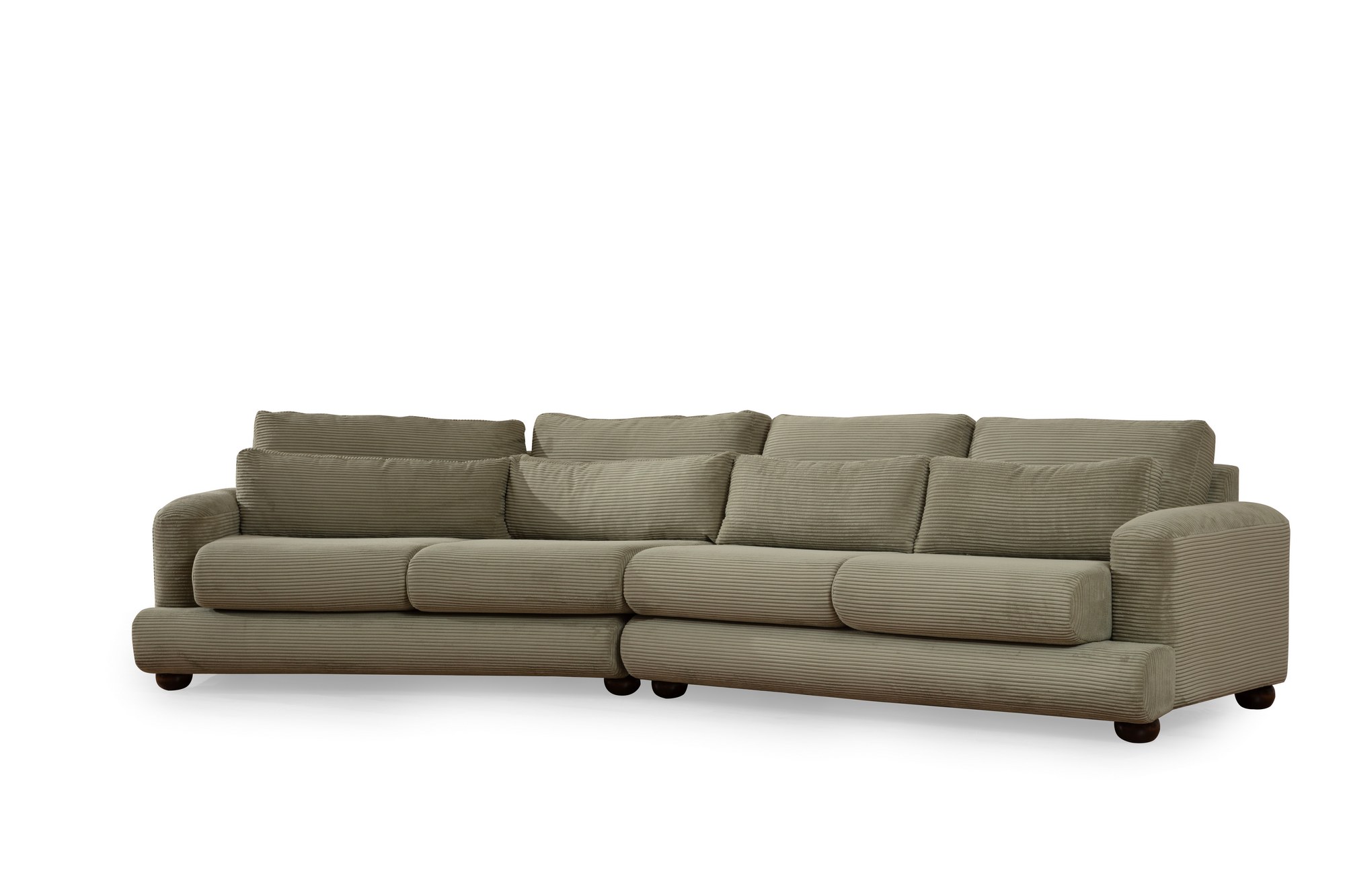 River 4-seater corner sofa left green