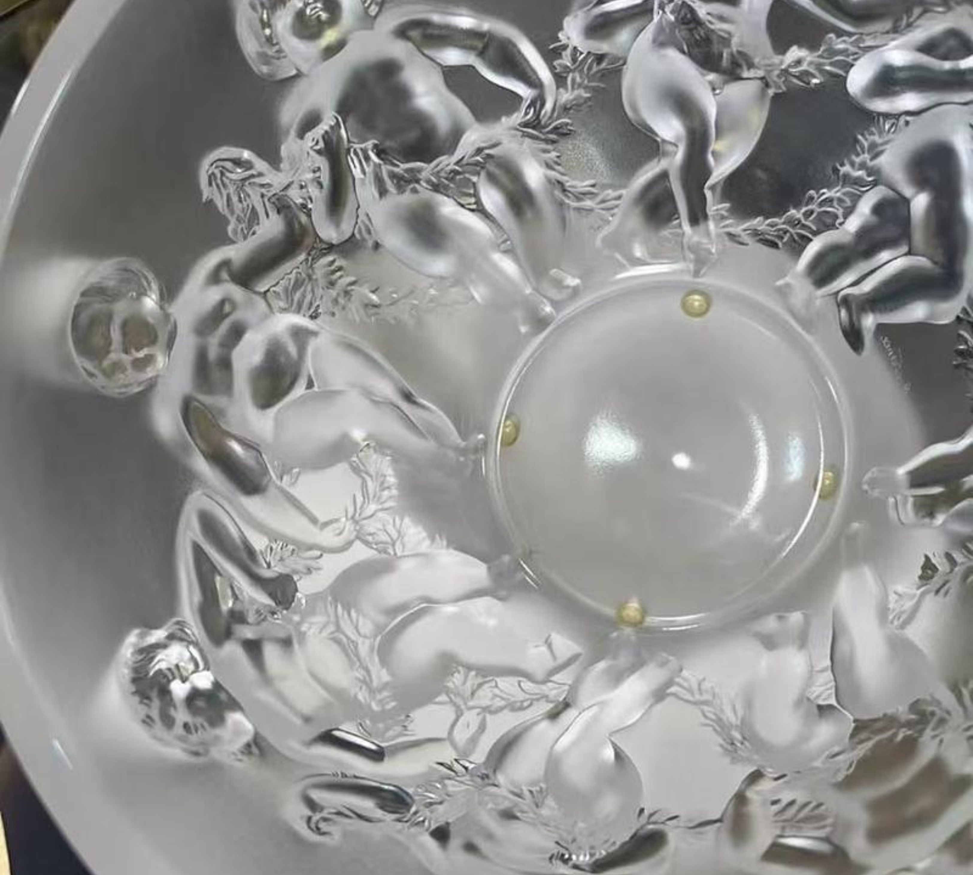 Lalique Luxembourg Angel Crystal Planter