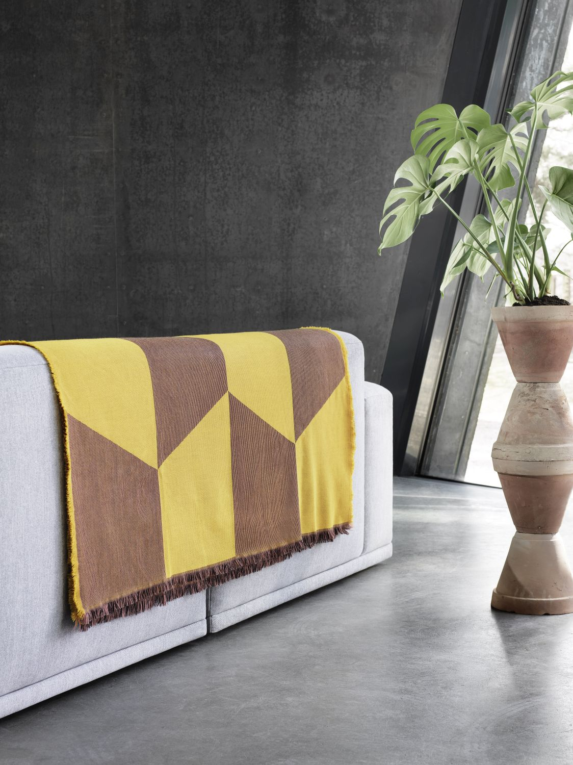 Sway Tagesdecke Wolle Gelb