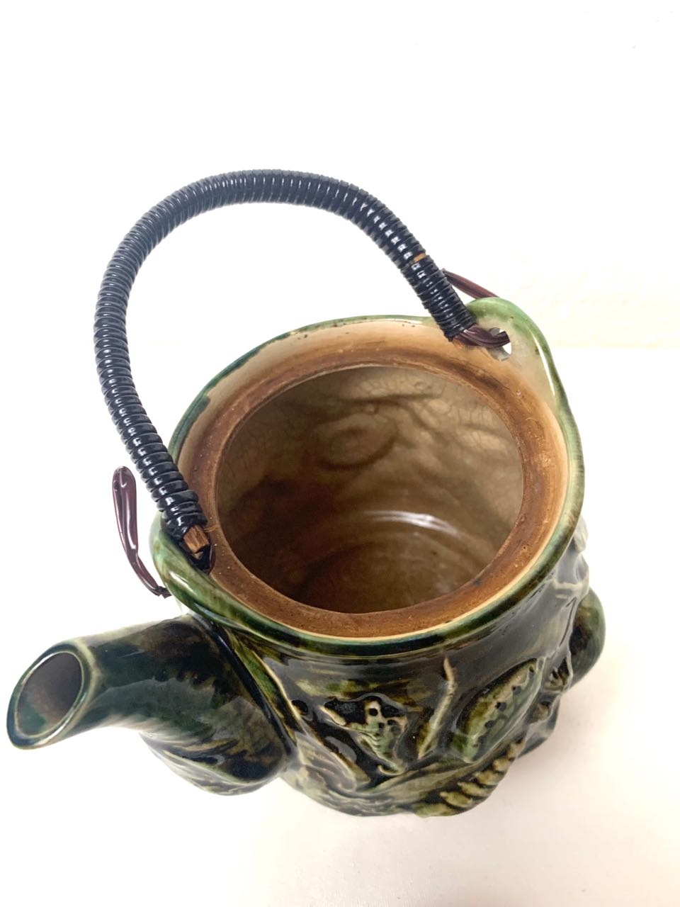 Vintage Teekannen Keramik Grün
