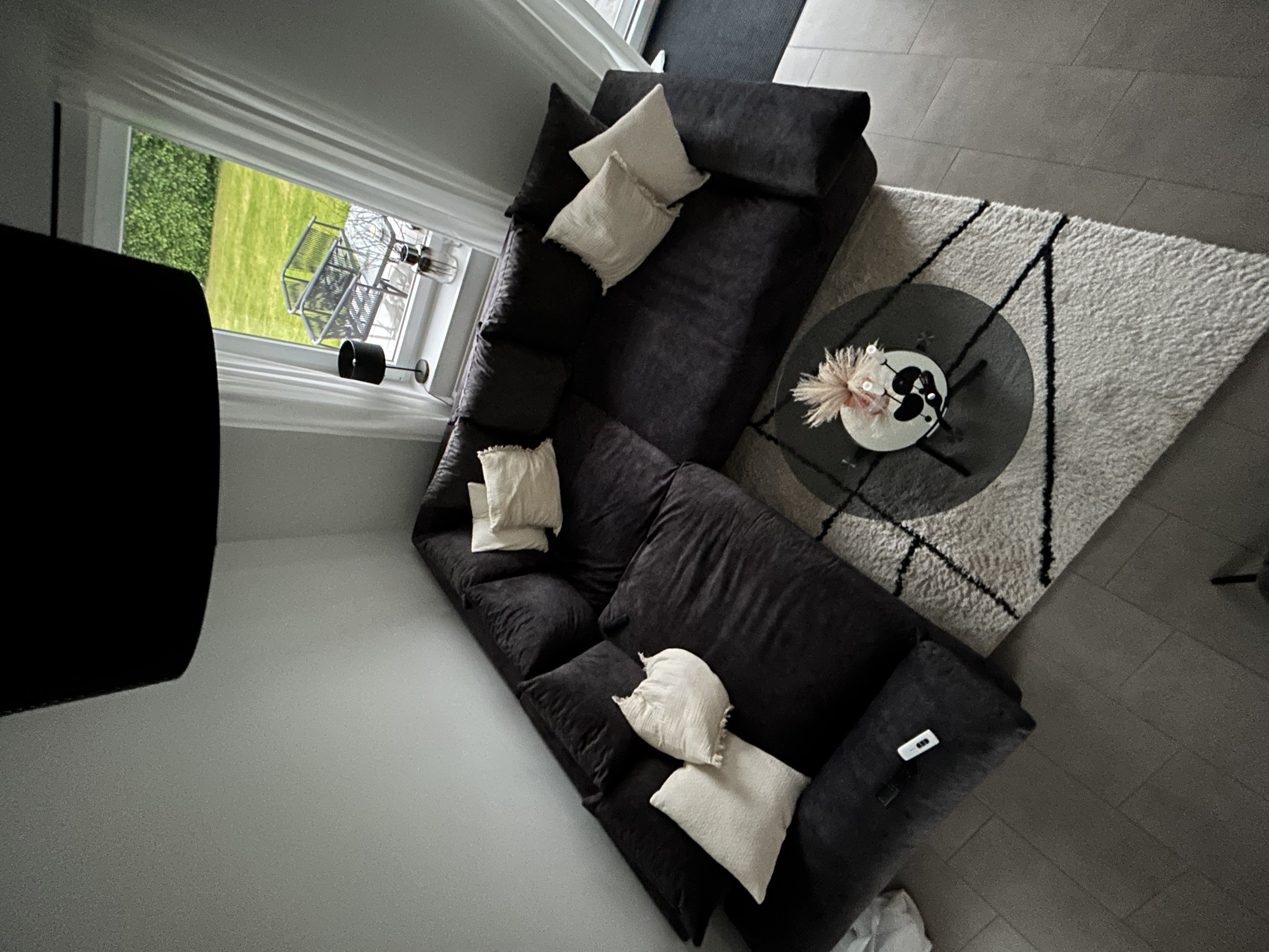 Ecksofa Samt Grau