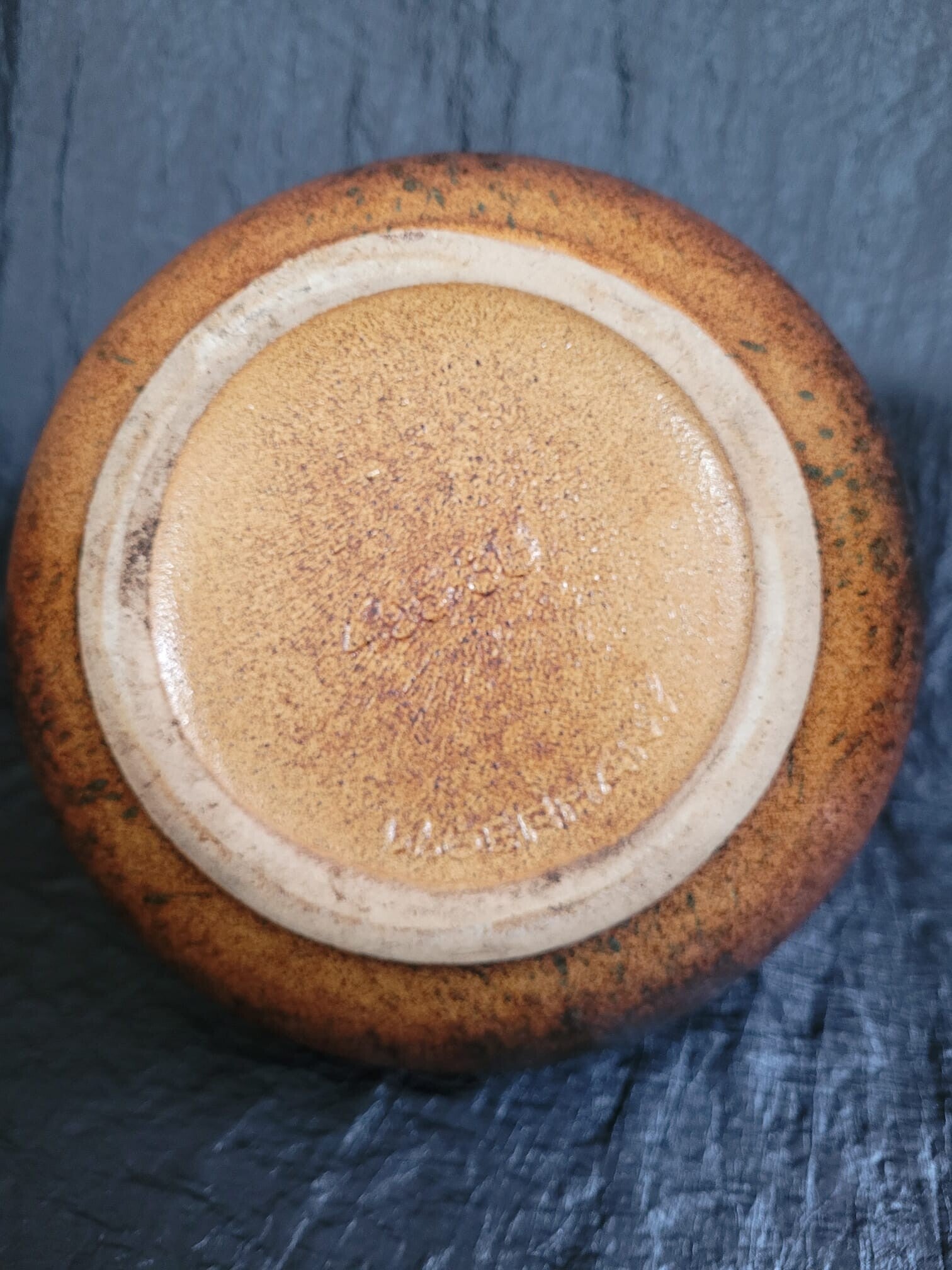 Vintage Vase Keramik Braun Schwarz