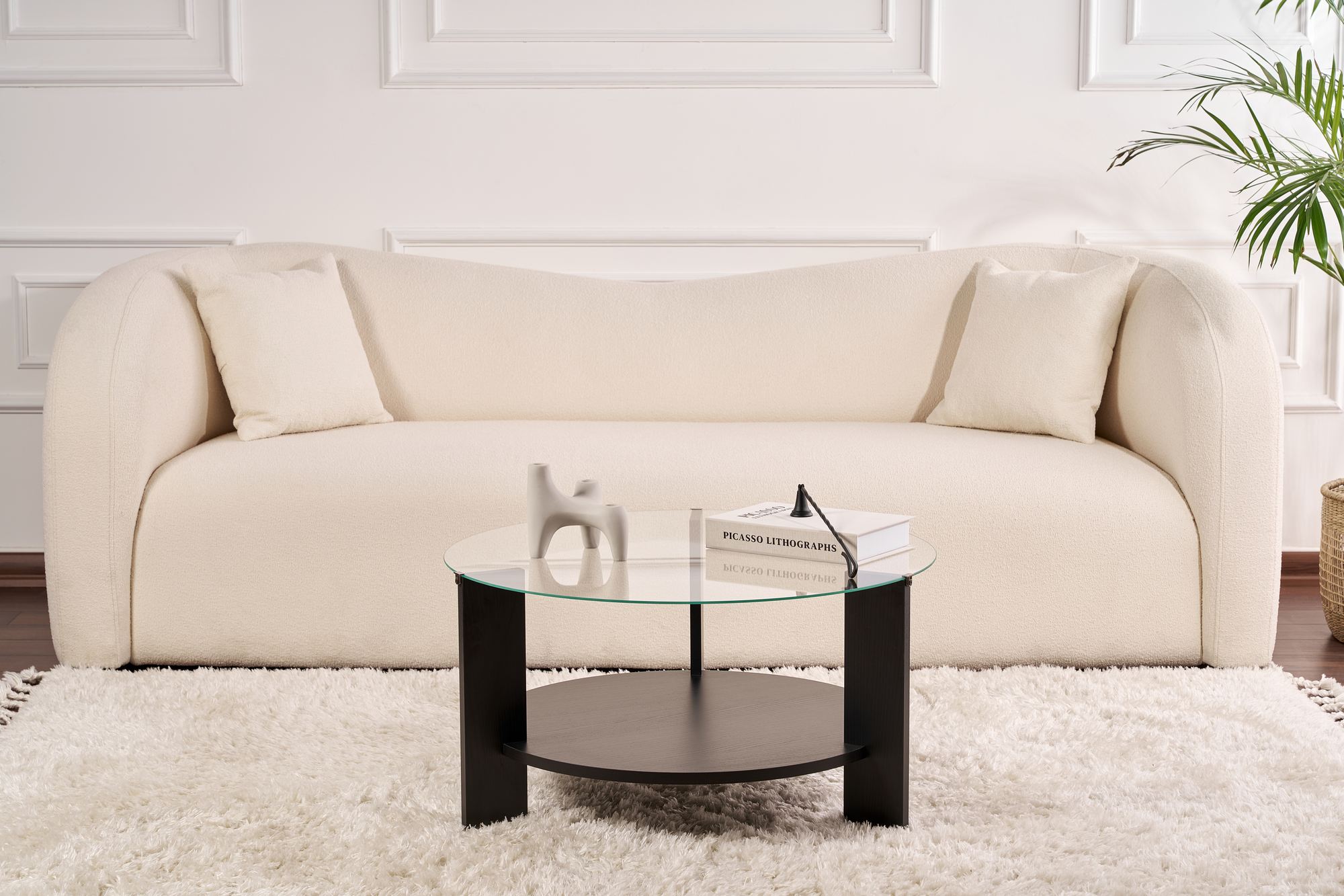 Clara Coffee table Woodblack Transparent Ø75cm
