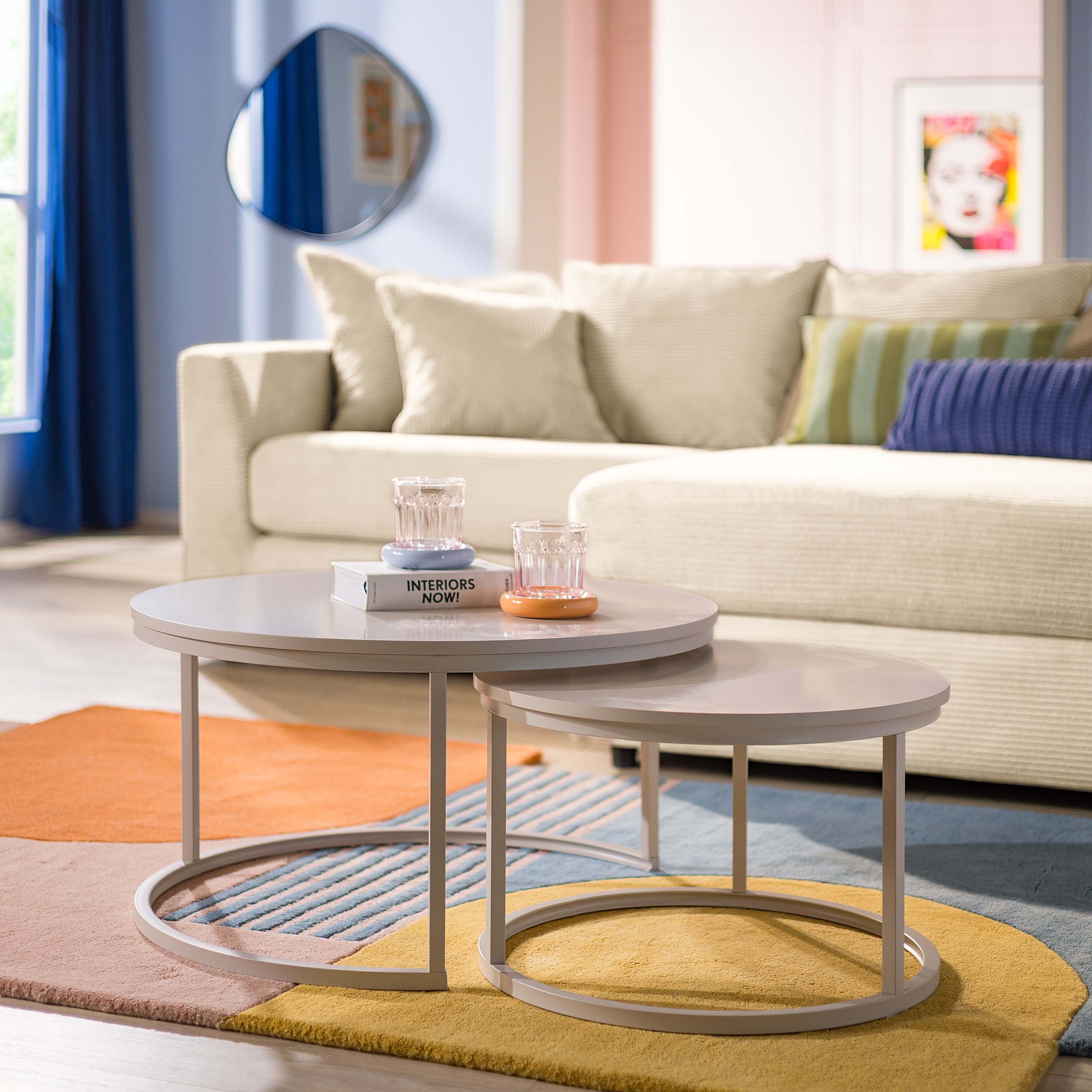 Coffee Table Hickry Set of 2 Cashmere