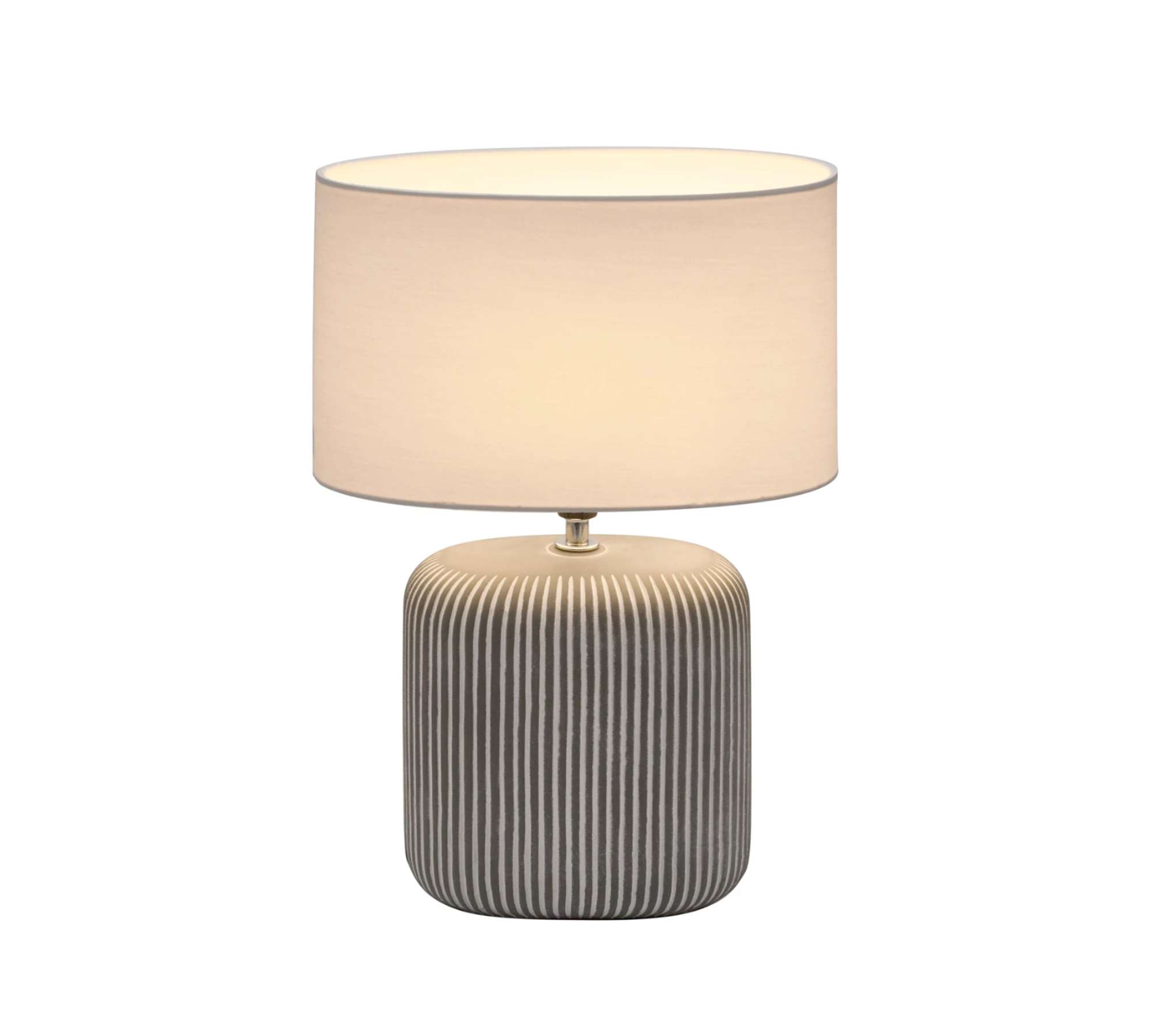Table lamp 1-light Textile Ceramic Grey