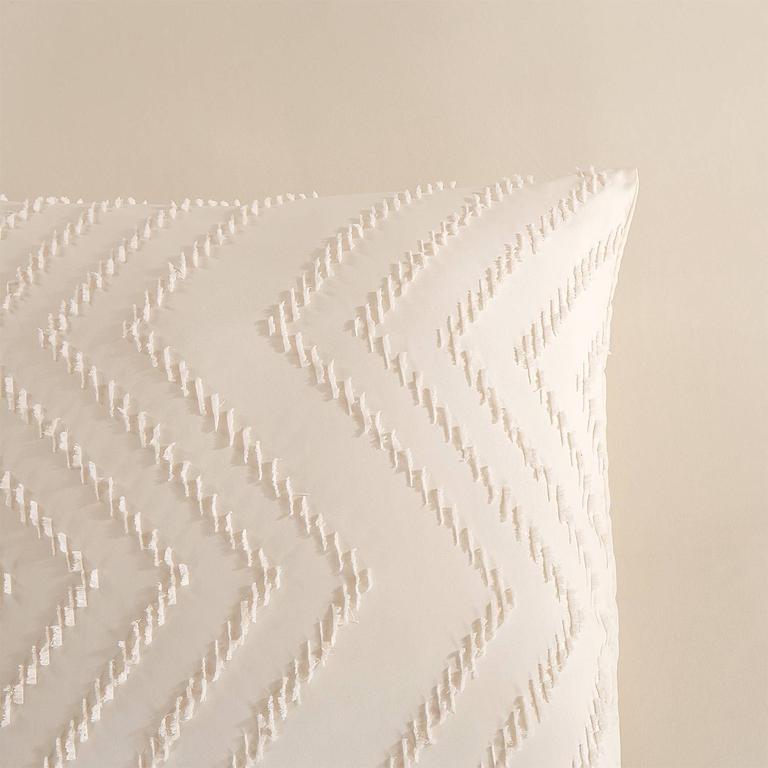 Zigzag Bettwäsche Microfaser Creme 155 x 220cm