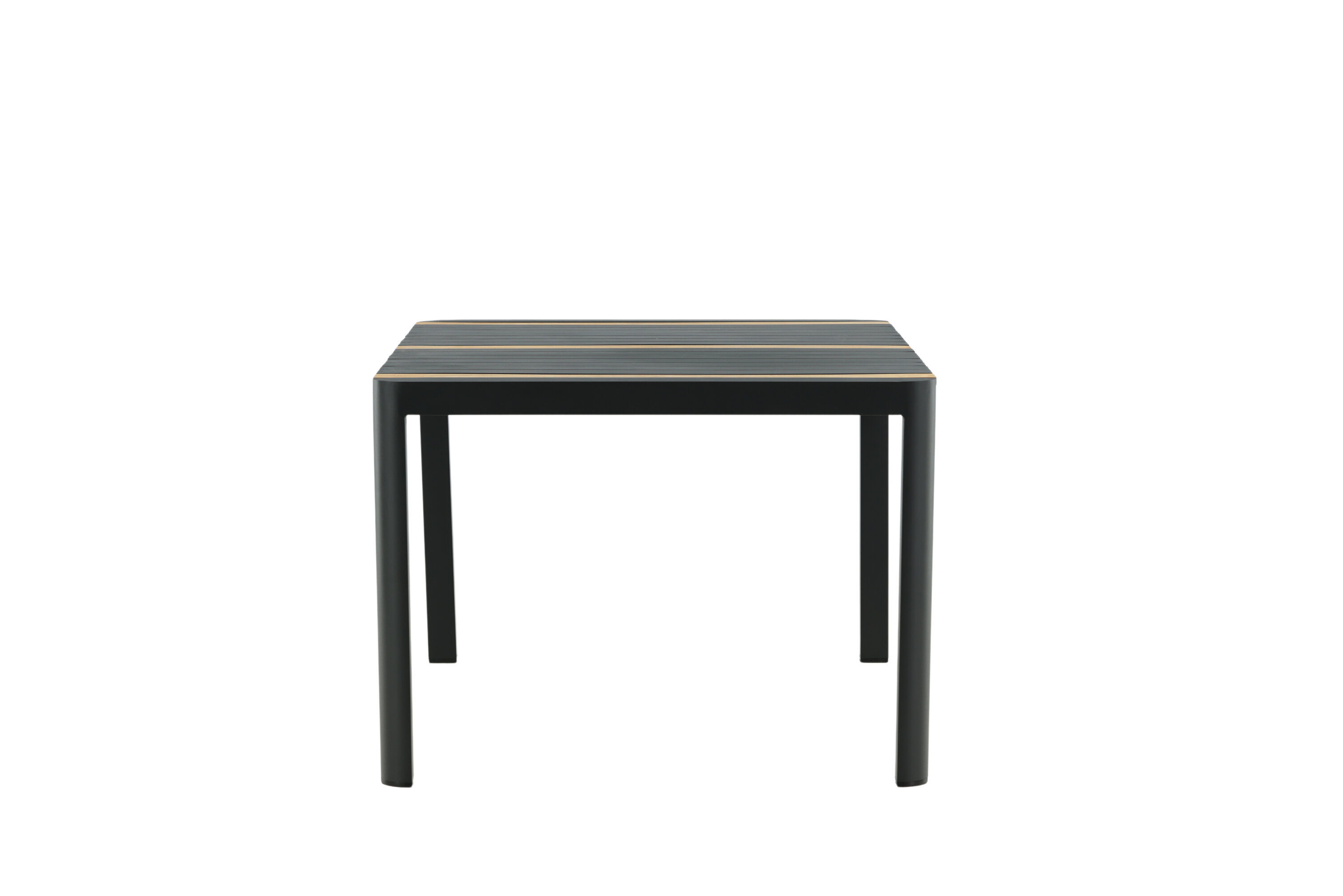 Togo Esstisch Aluminium Teak Schwarz