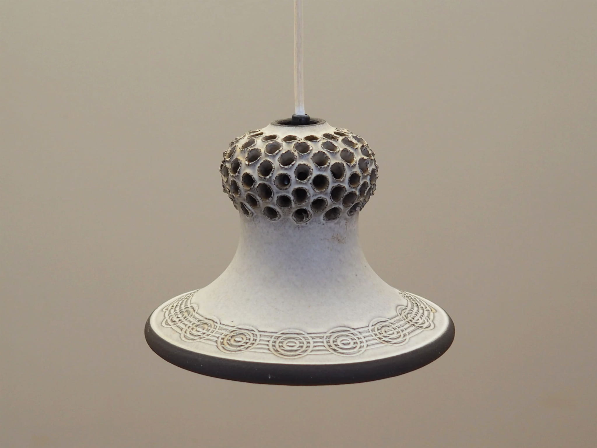 Vintage pendant lamp ceramic white 1960s