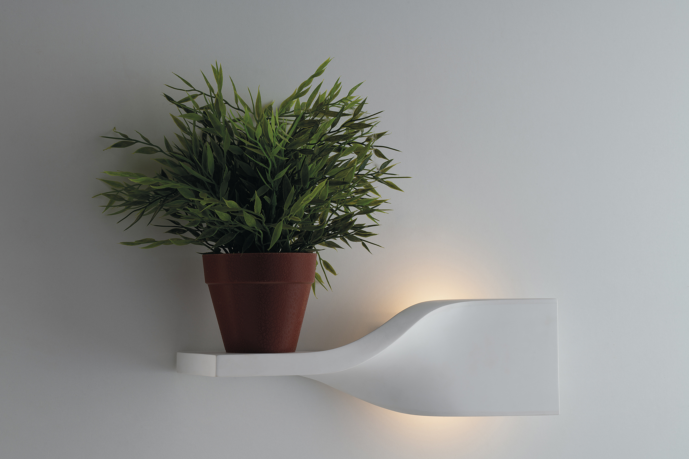 Piroette Wandleuchte 1-Flammig Gips Weiß