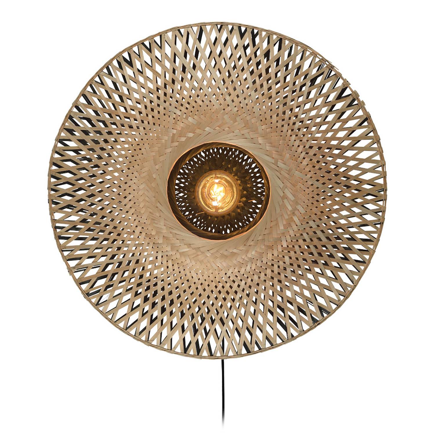 1-Light Wall Lamp Kalimantan Solid Bamboo Iron