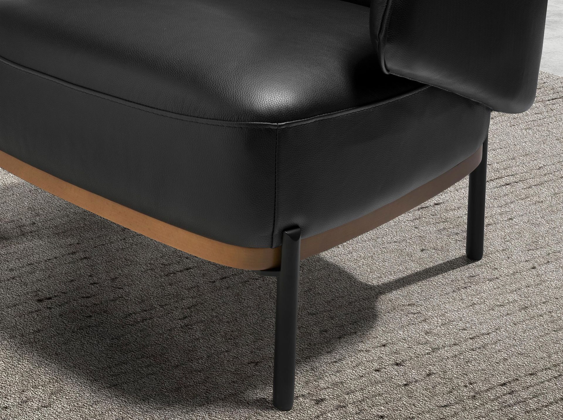 Armlehnsessel Leder Schwarz