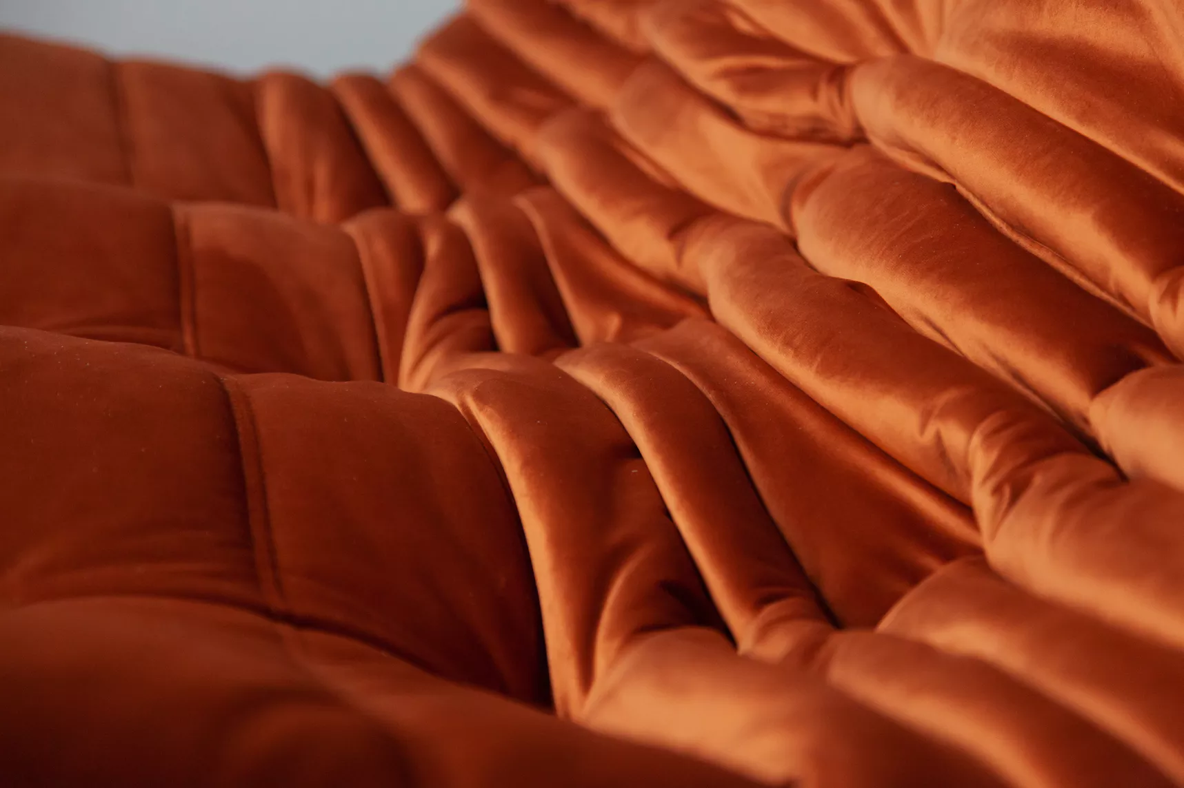 Togo Sofa 3-seater velvet amber-orange