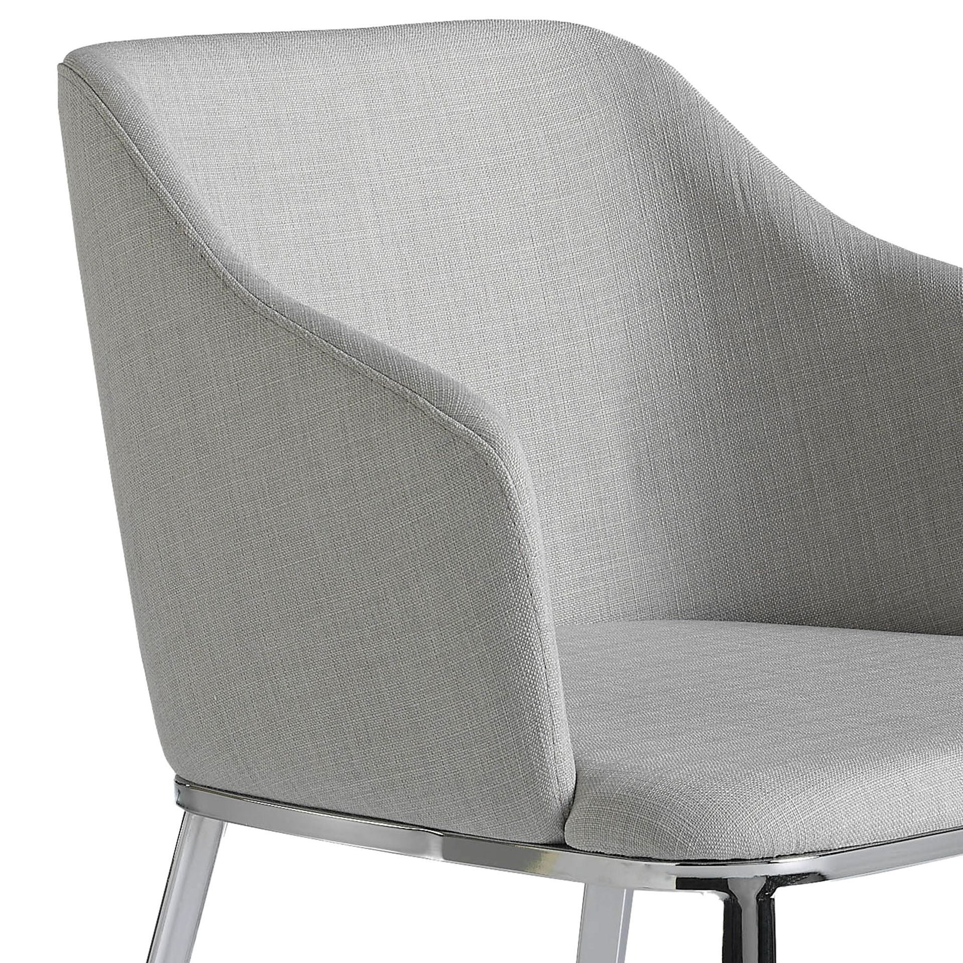 Armchair stainless steel grey