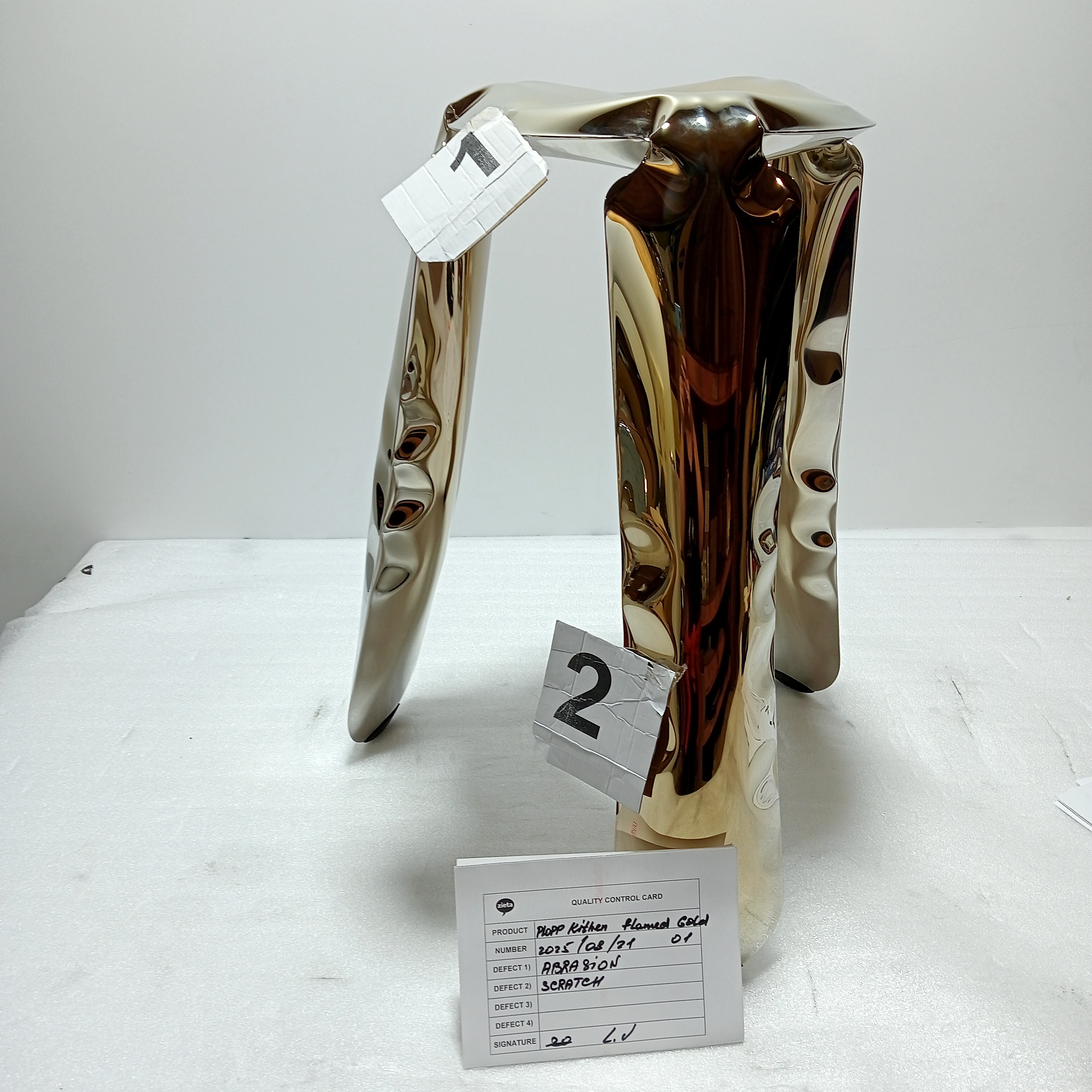 Plopp Kitchen stool Stainless steel Inox Gold Heat