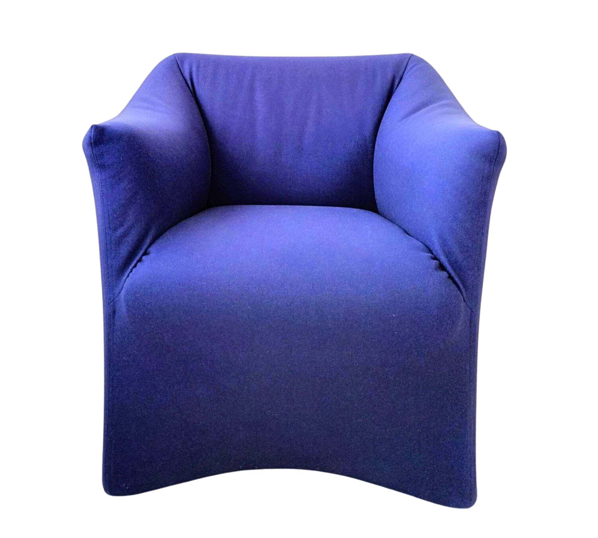 Ess Sessel mit Rollen Baumwolle Holz Blau