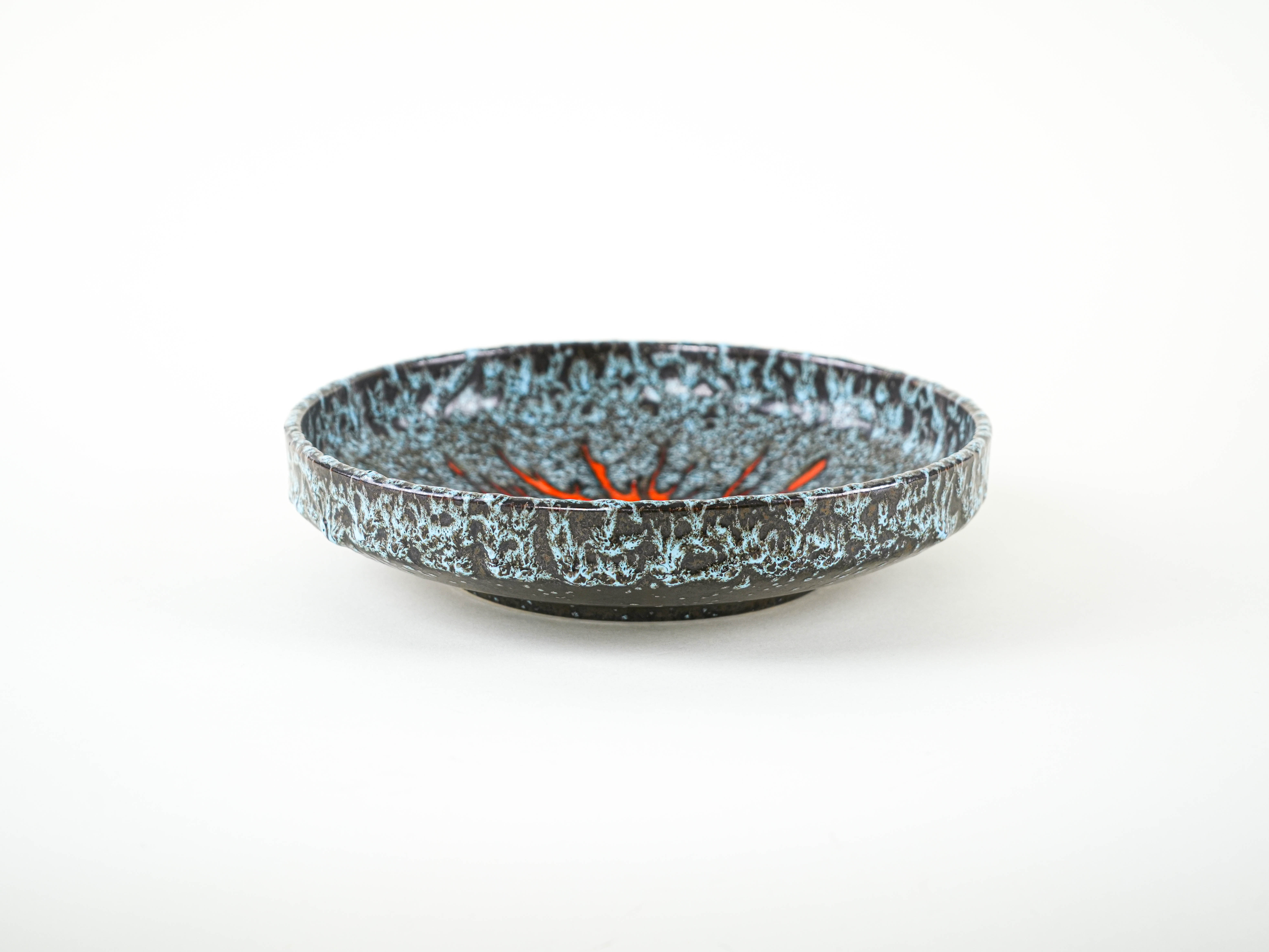 Decorative plate ceramic turquoise 1960s