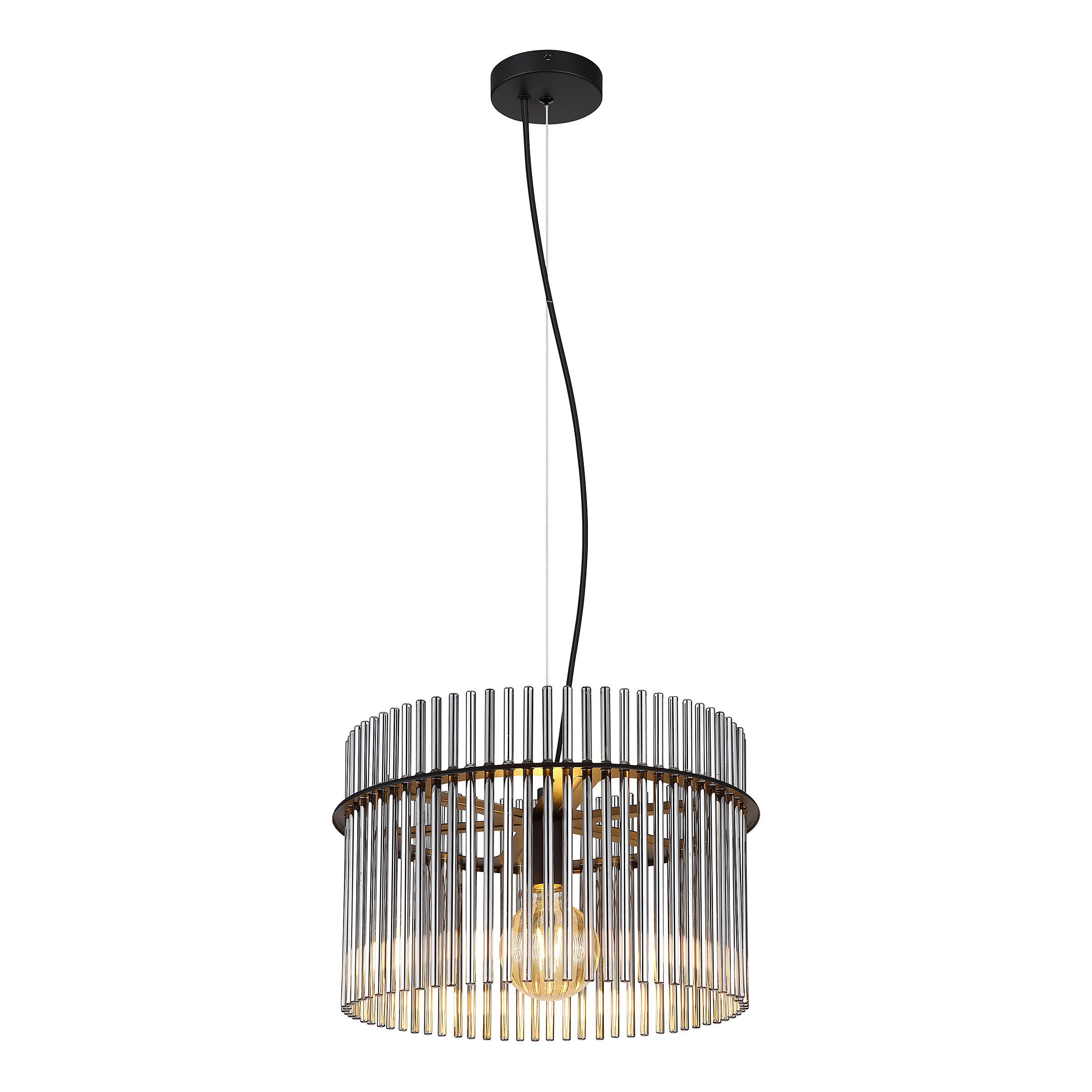 Gorley Typ E Pendelleuchte Rauchglas Eisen 1-flammig