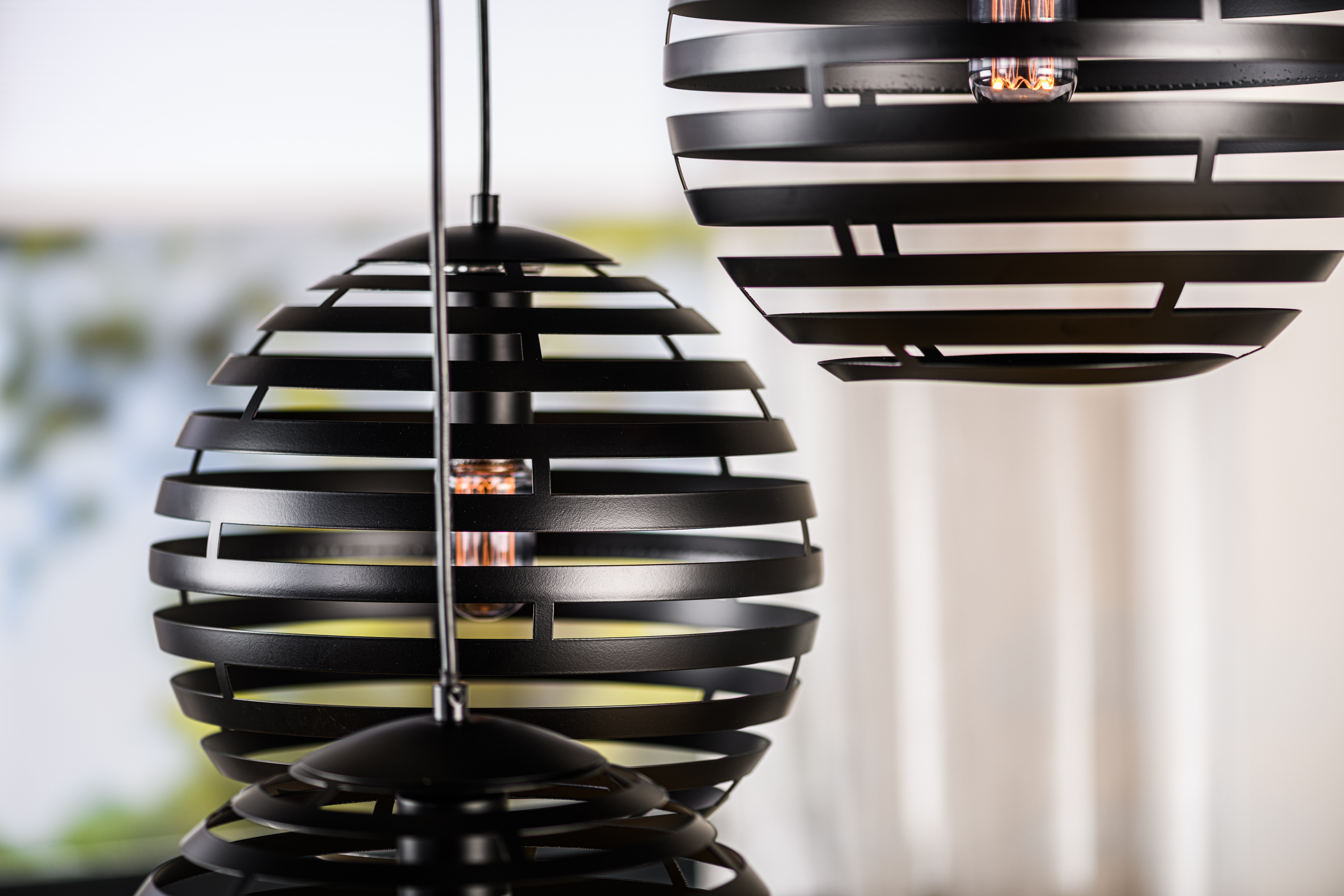 Pendant lamp Metal Black