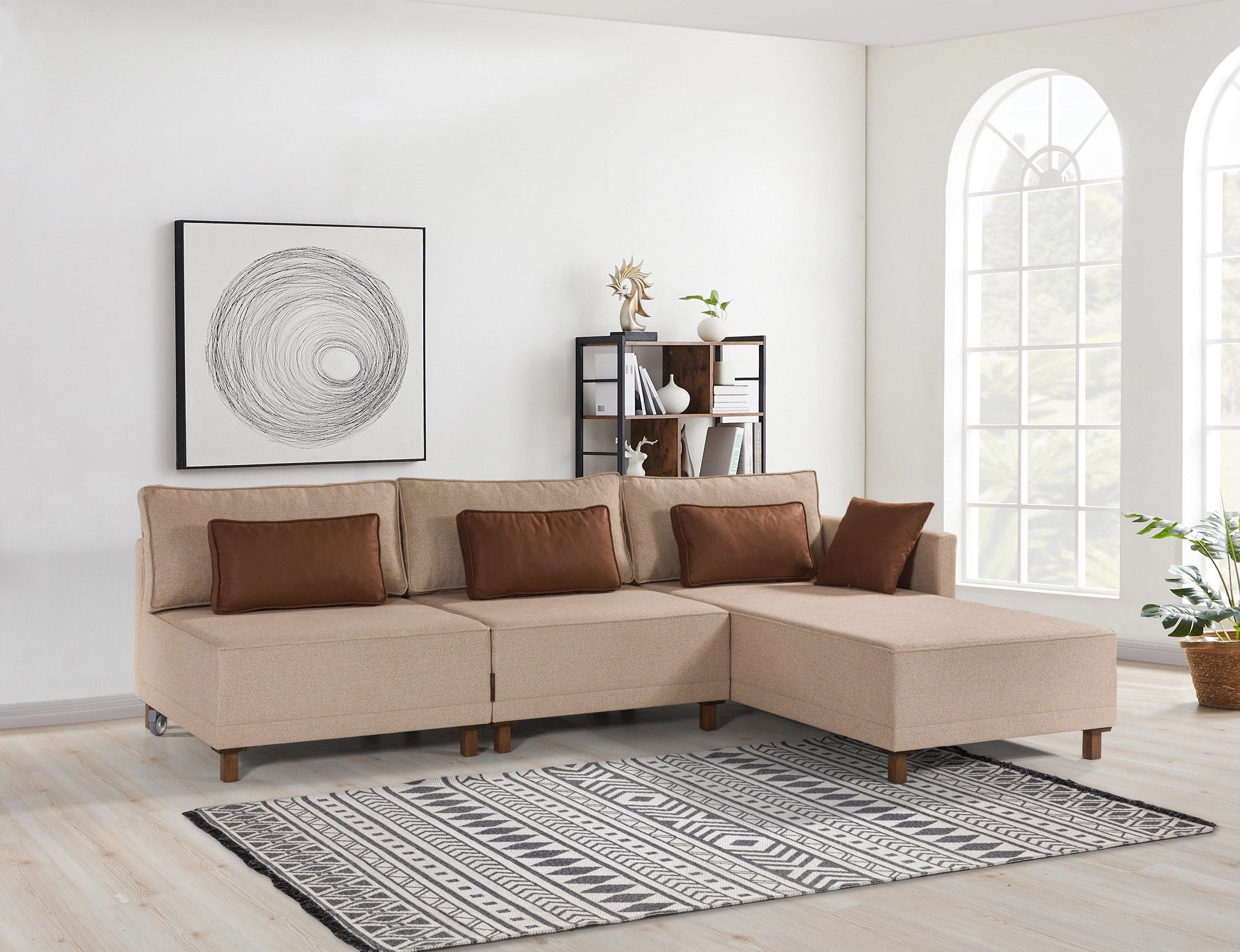 Matris Right Eckschlafsofa Brown