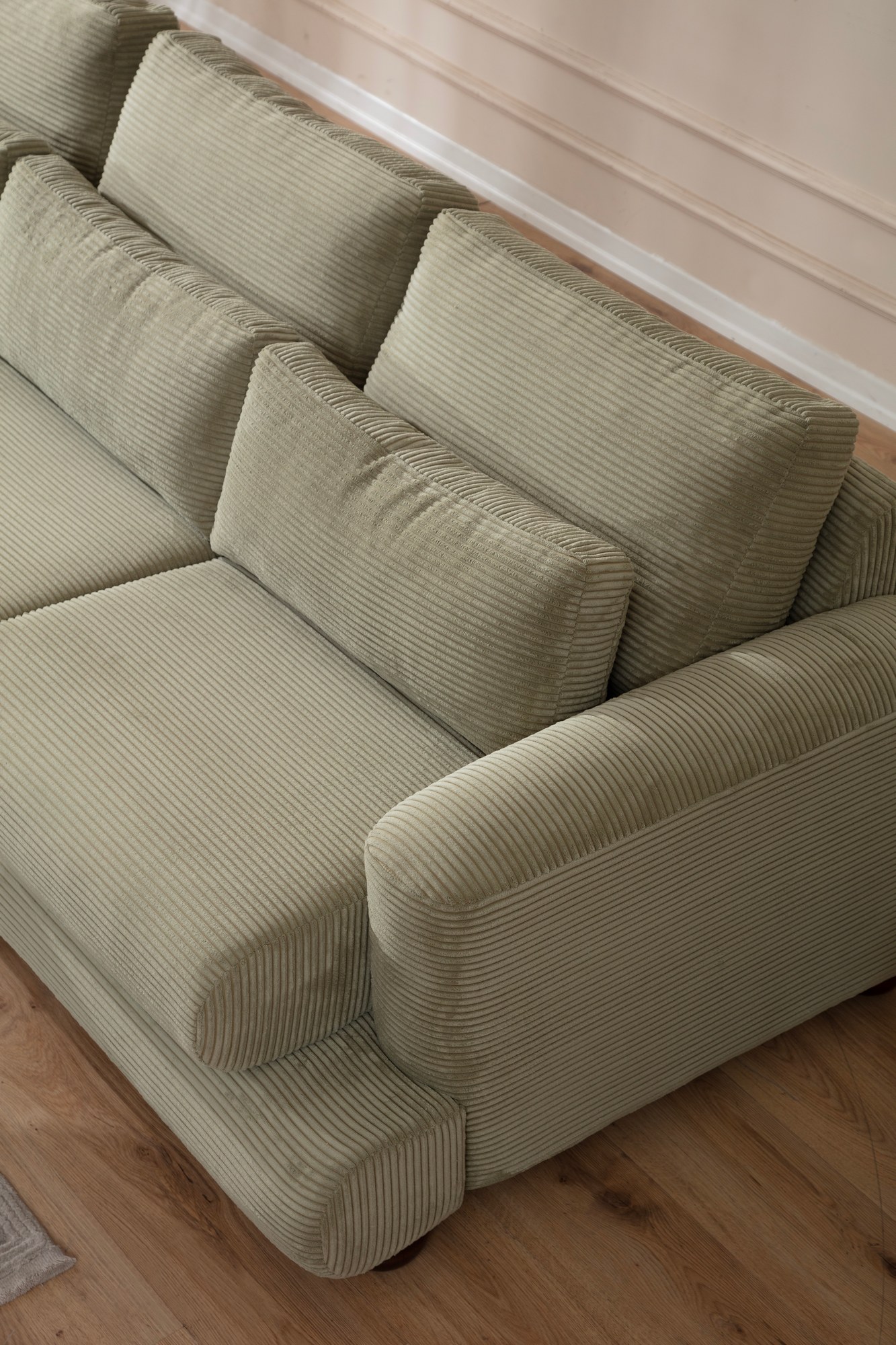 River 4-seater corner sofa left green