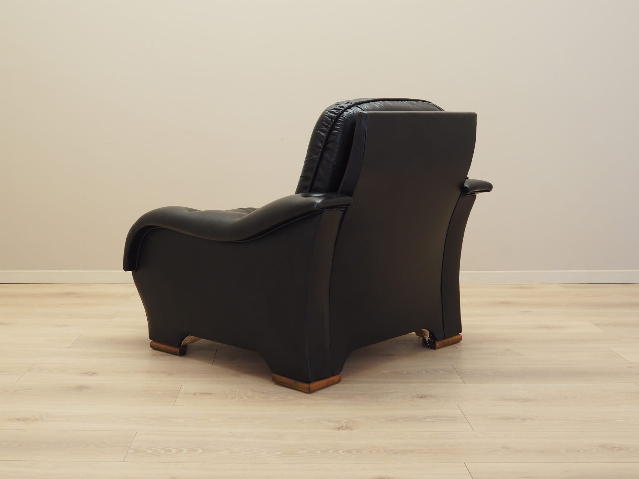 Armchair Faux Leather Black 1980s