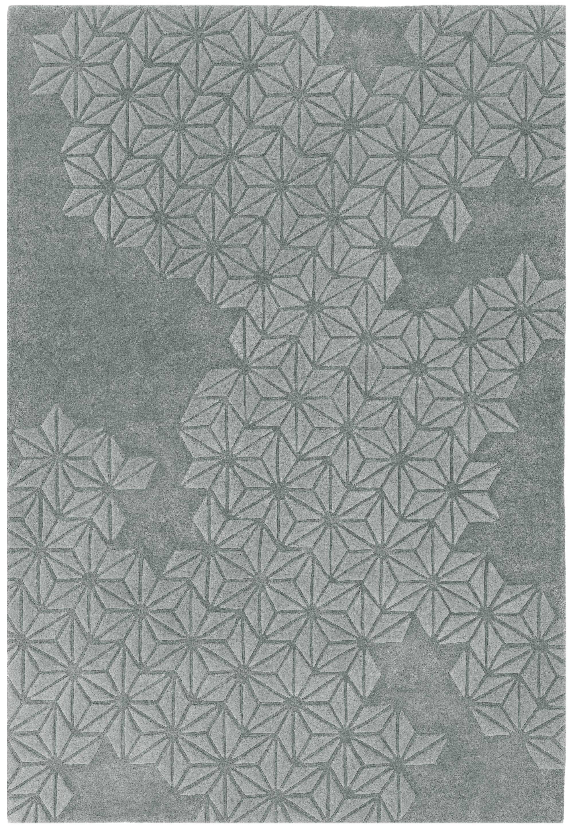 Starburst Teppich Wolle Silber 120x170cm