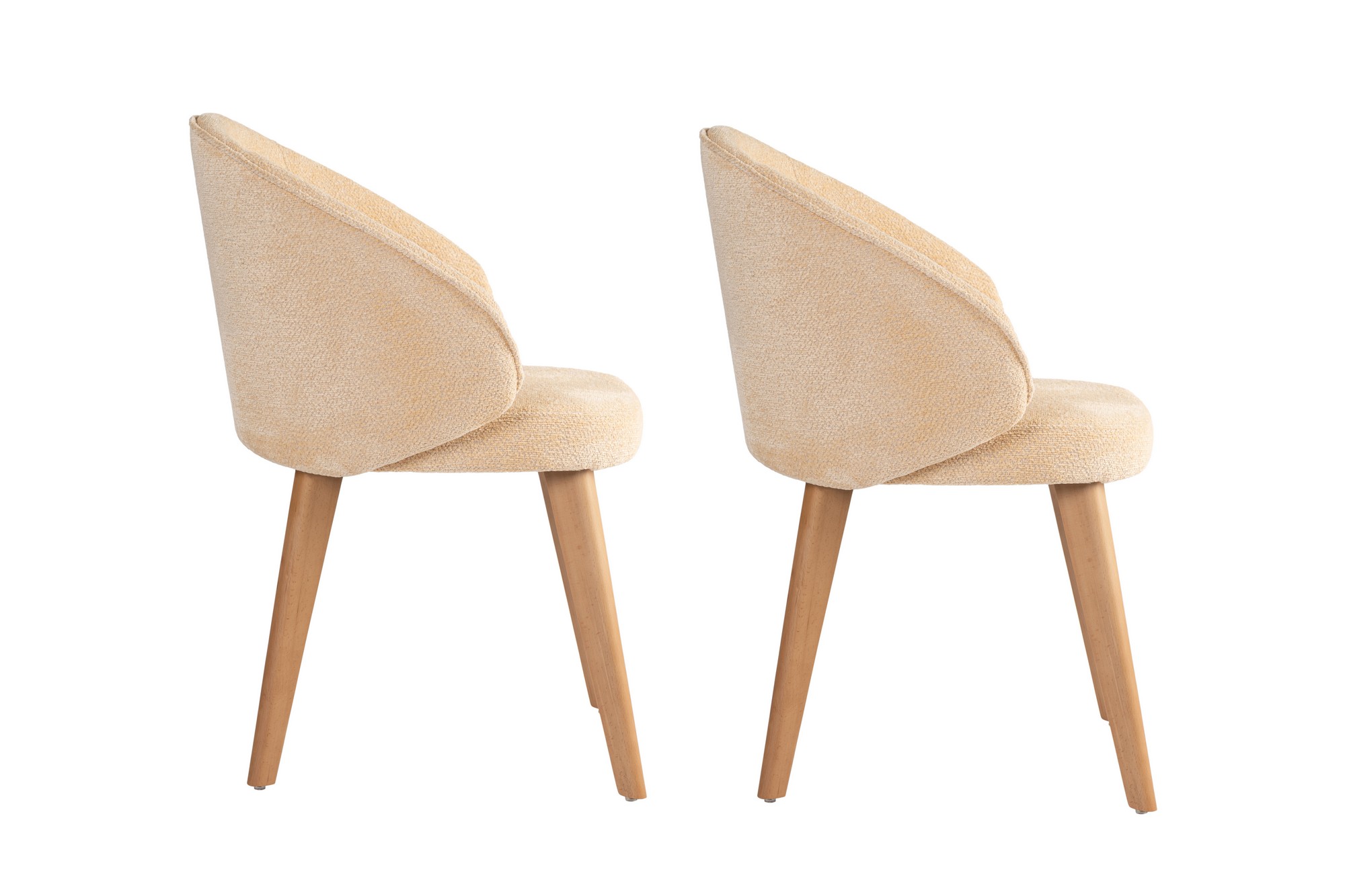 2x Bentley Dining Chair Wood Veneer Cream White