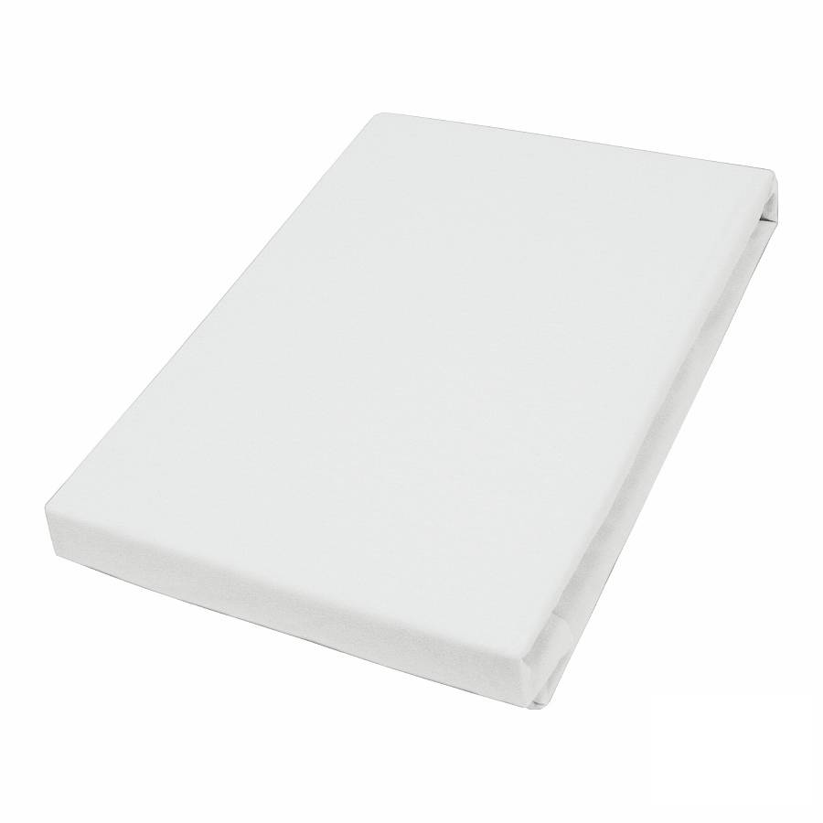 Jersey Fitted Sheet Lom Cotton White 180 x 200 cm