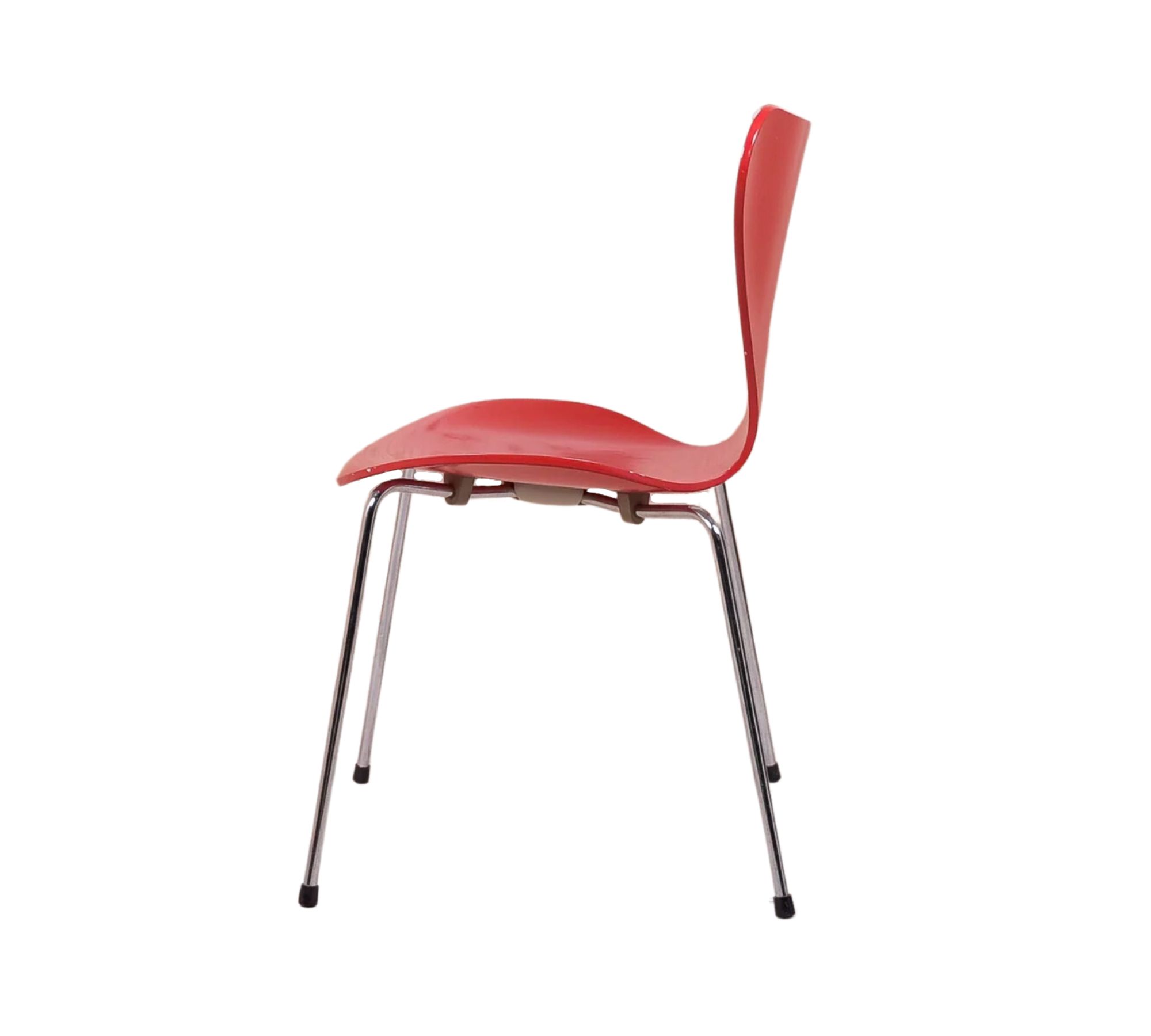 Serie 7 Fritz Hansen-Arne Jakobsson Holz  rot