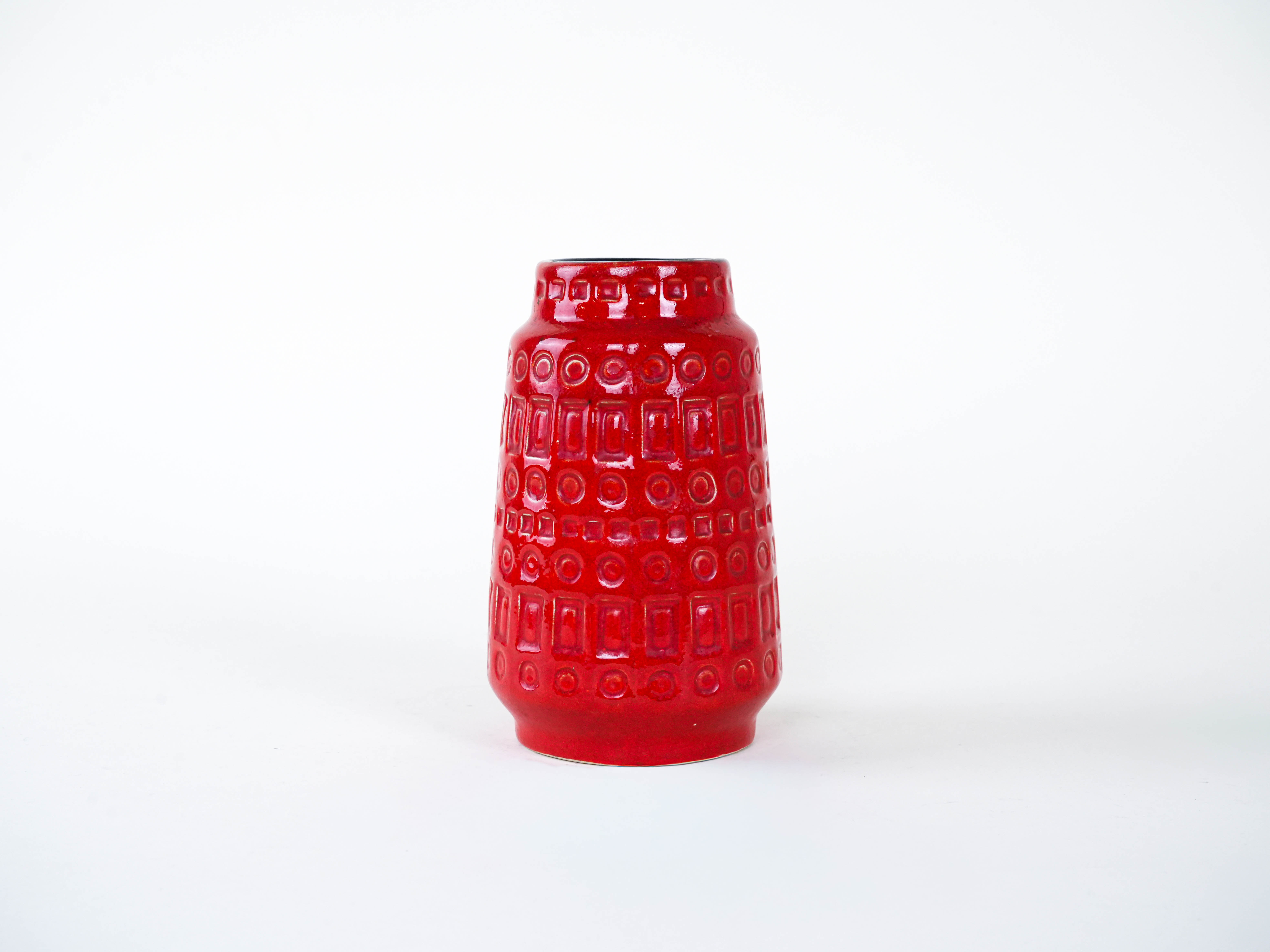 Keramikvase 1960er Jahre Rot
