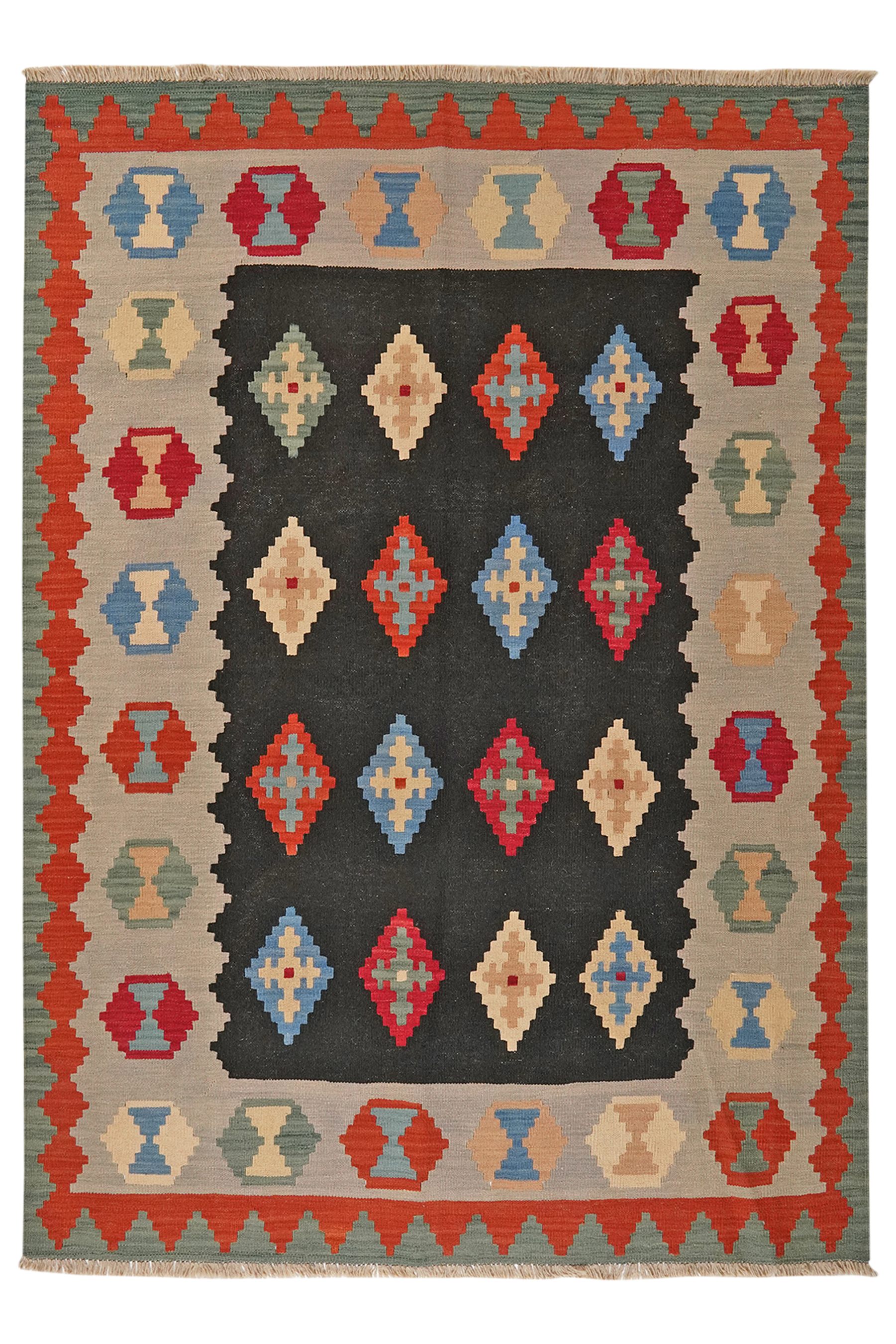 Kilim Gashgai Teppich Wolle Mehrfarbig