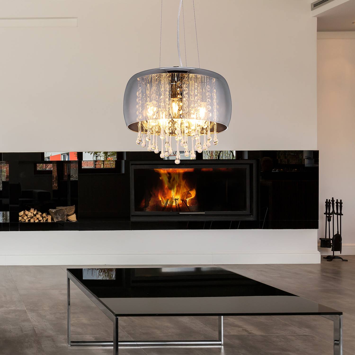 Pendelleuchte Kalla Kristallglas Eisen