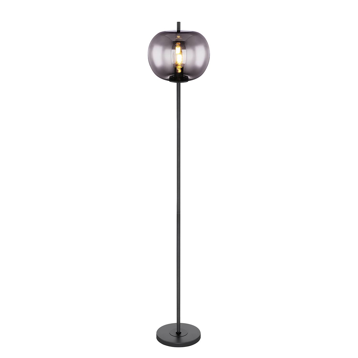 Stehleuchte Blacky Rauchglas Eisen