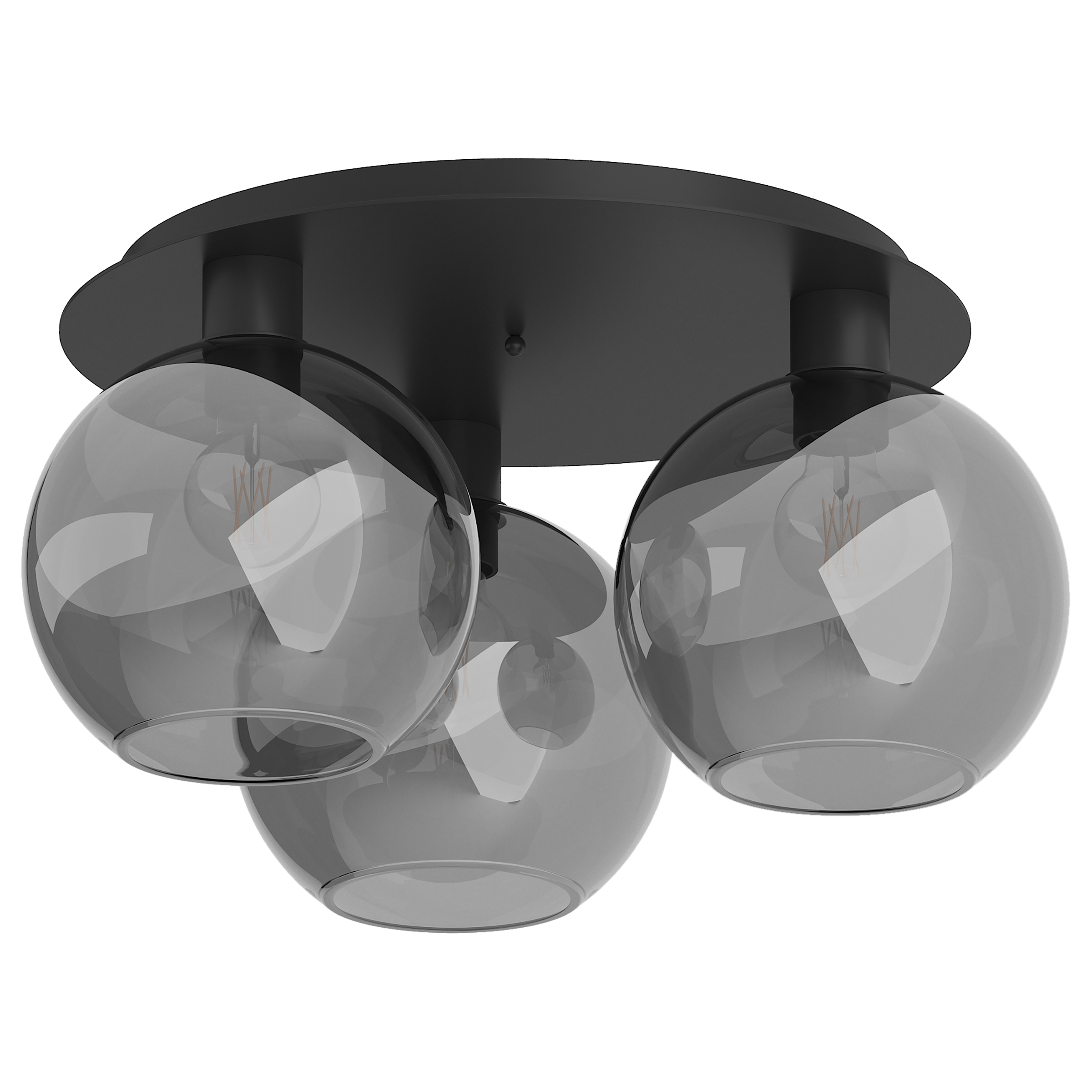 3-Flammig Entea Deckenleuchte Glas Eisen