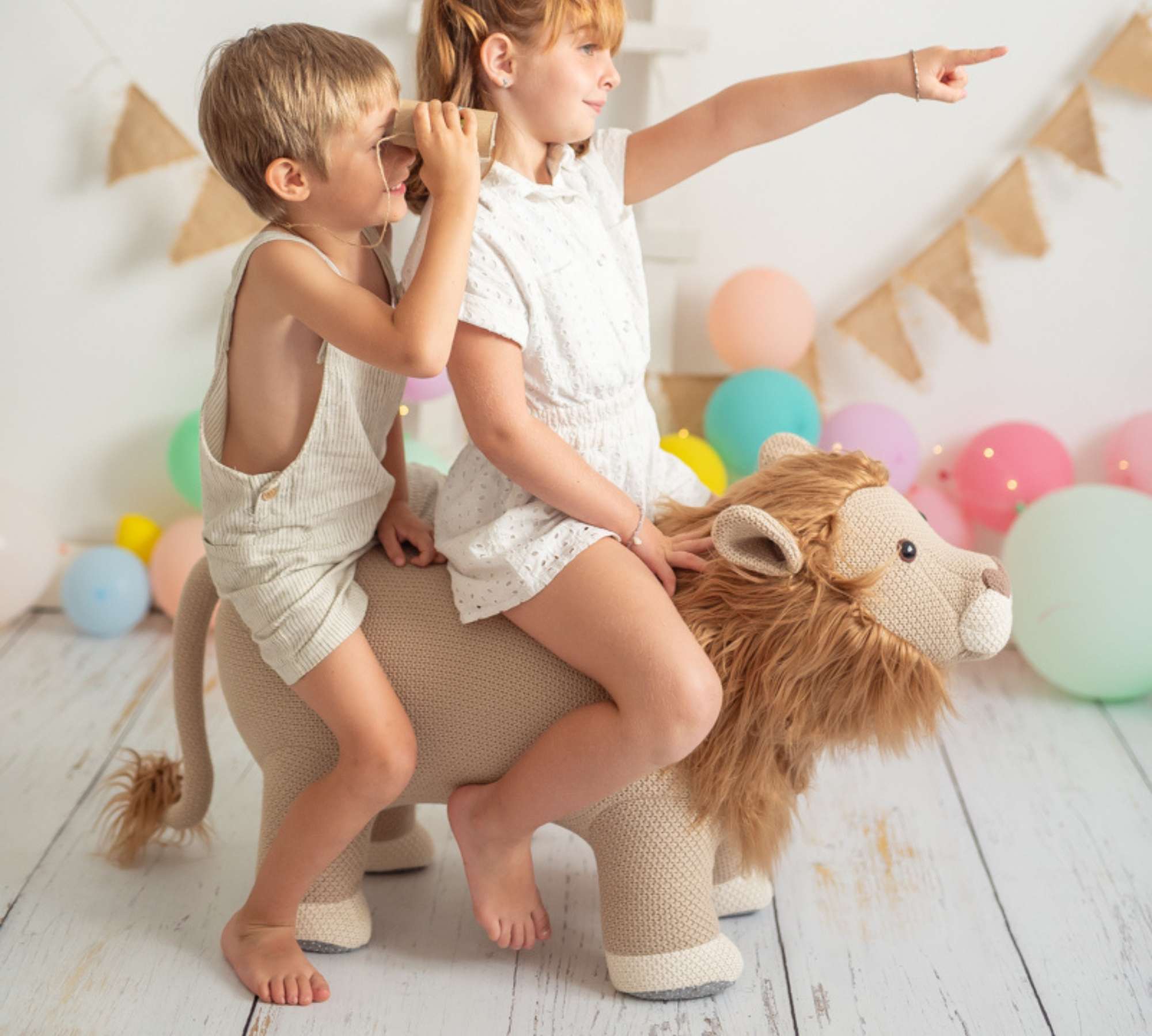 Lion Maxi plush toy Cotton Wood Brown