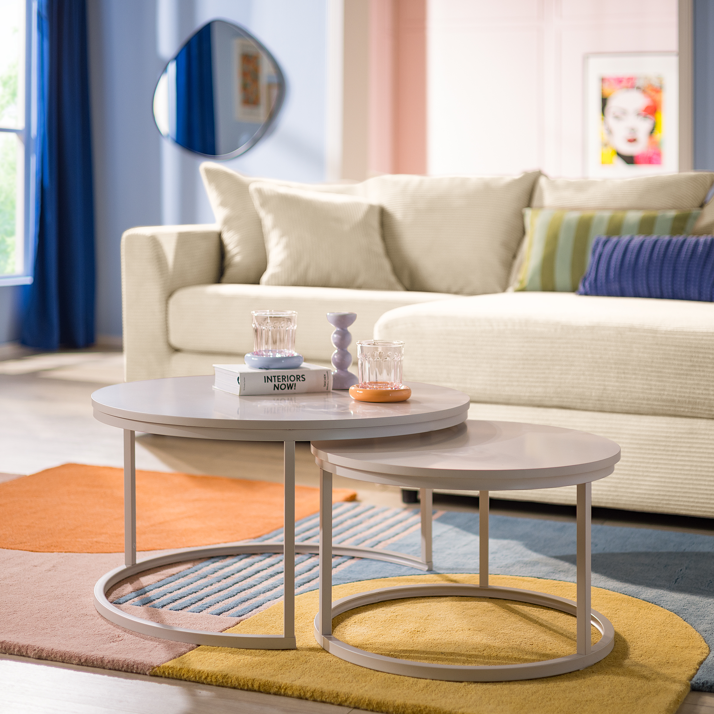 Coffee Table Hickry Set of 2 Cashmere