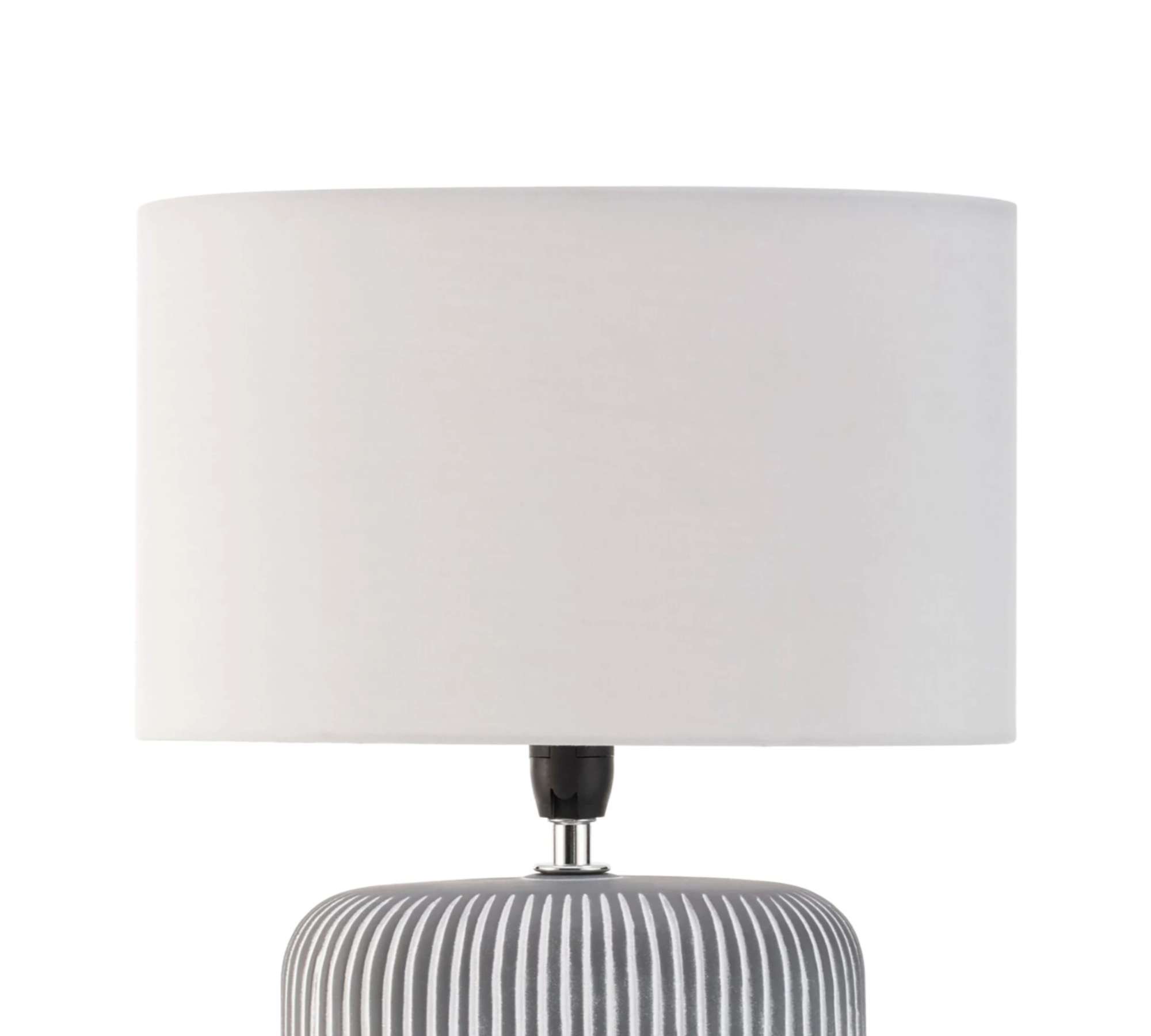 Table lamp 1-light Textile Ceramic Grey