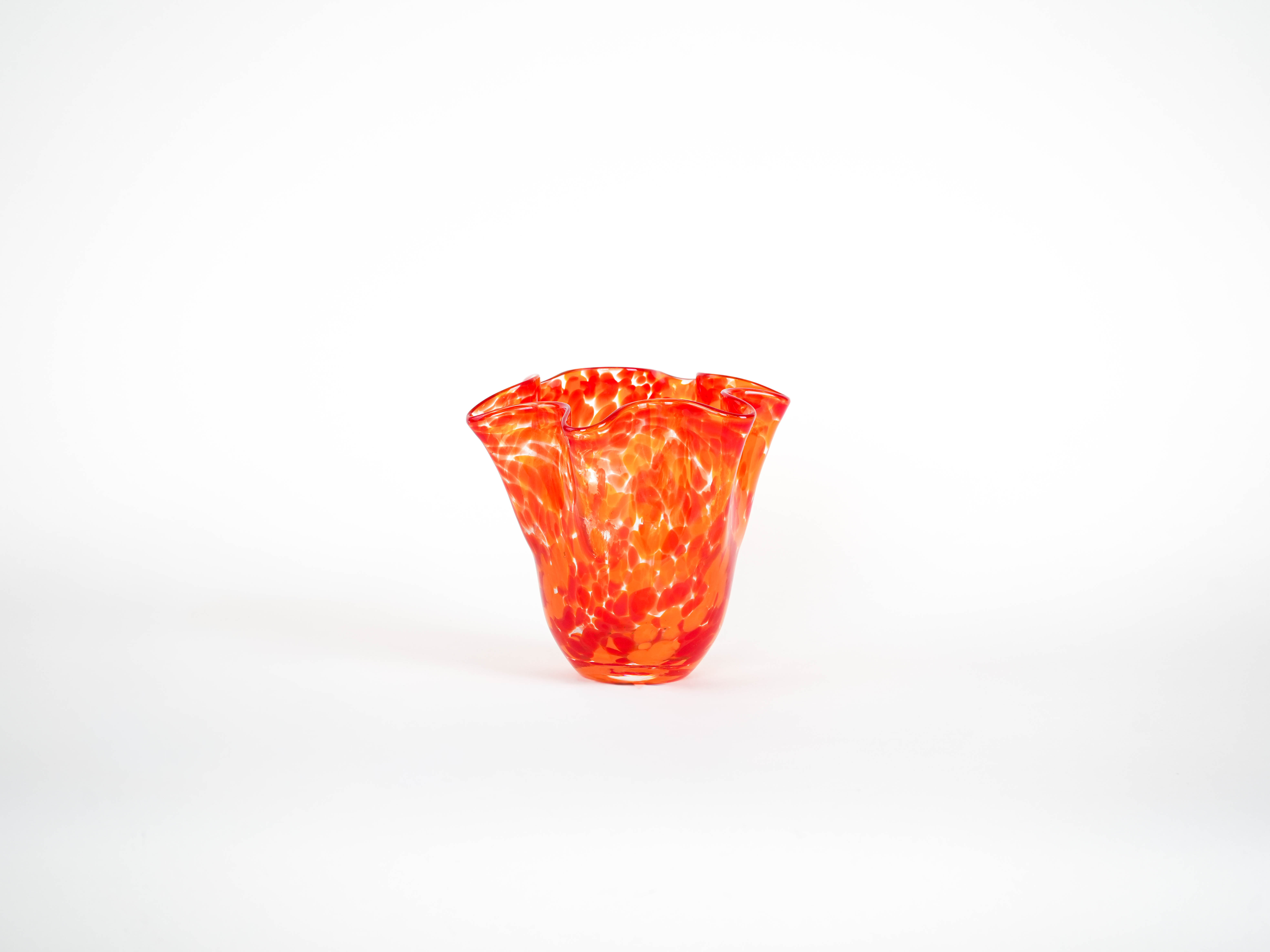Glass vase 1970s Orange