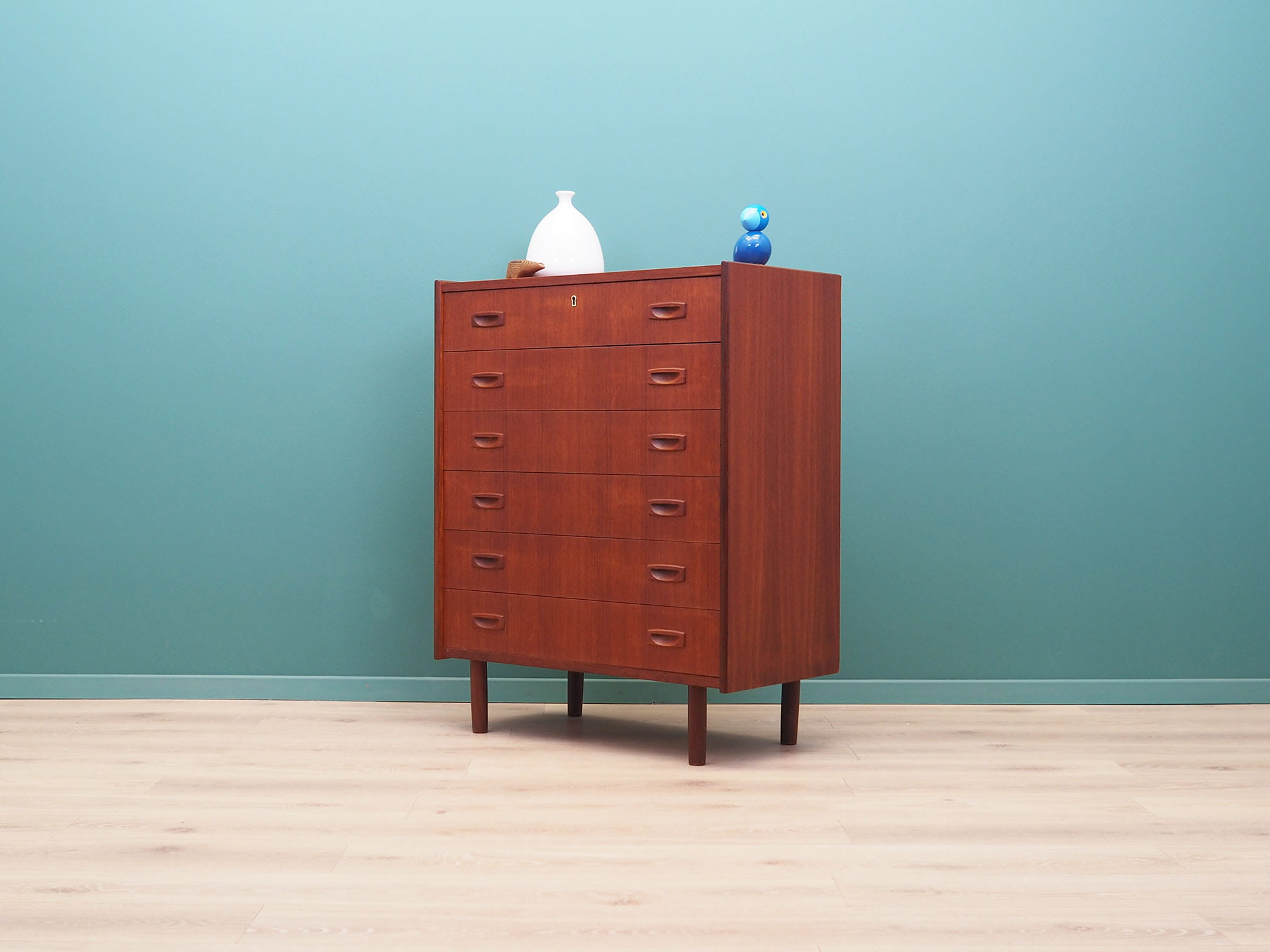 Cassettiera Vintage in Teak Marrone Anni '70
