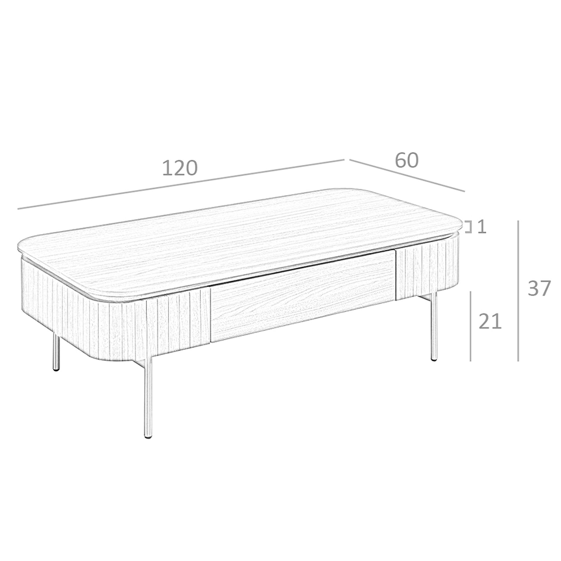 Couchtisch 2108 Braun Gold