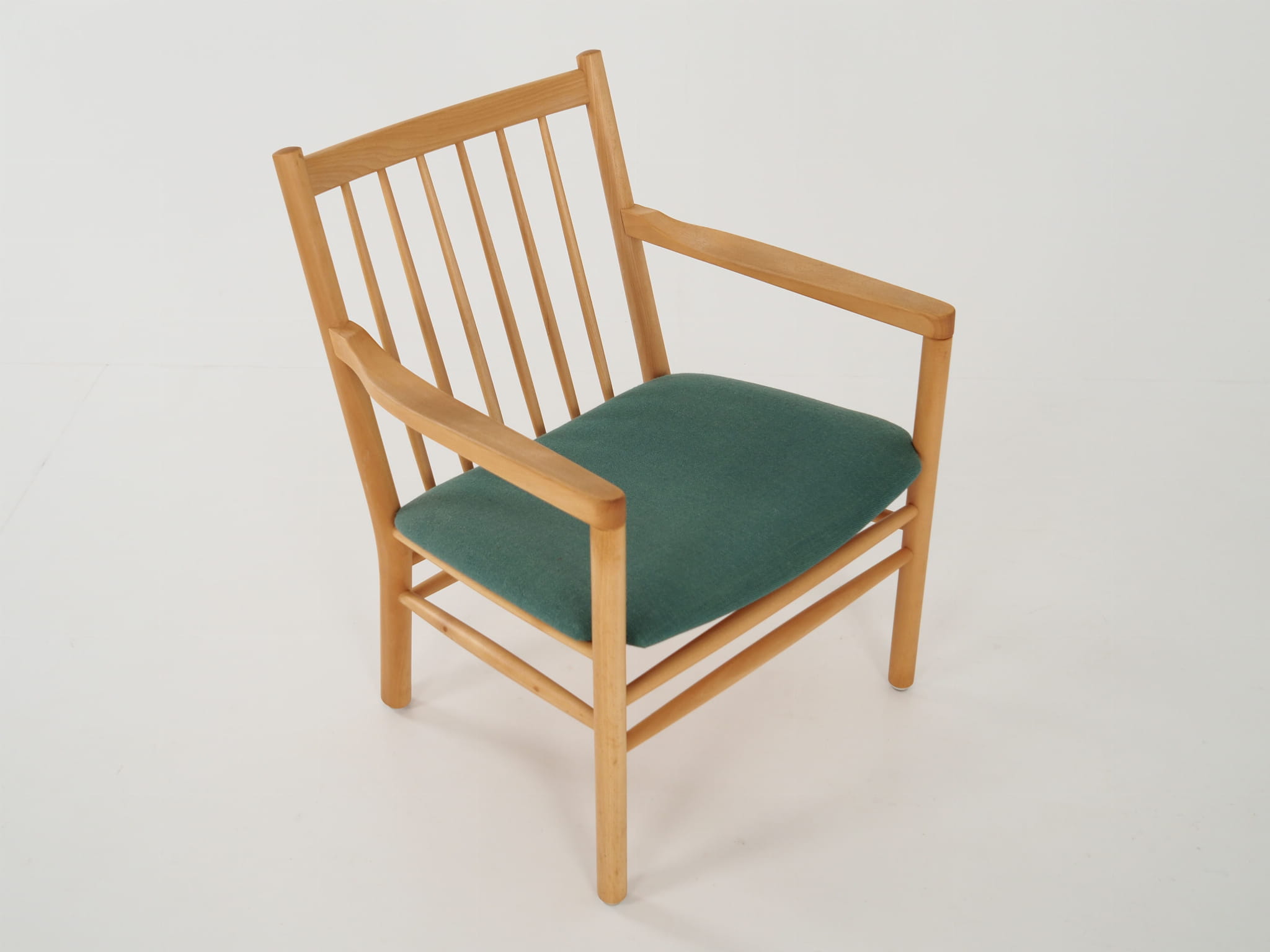 Vintage Stuhl Buchenholz Grün 1970er Jahre