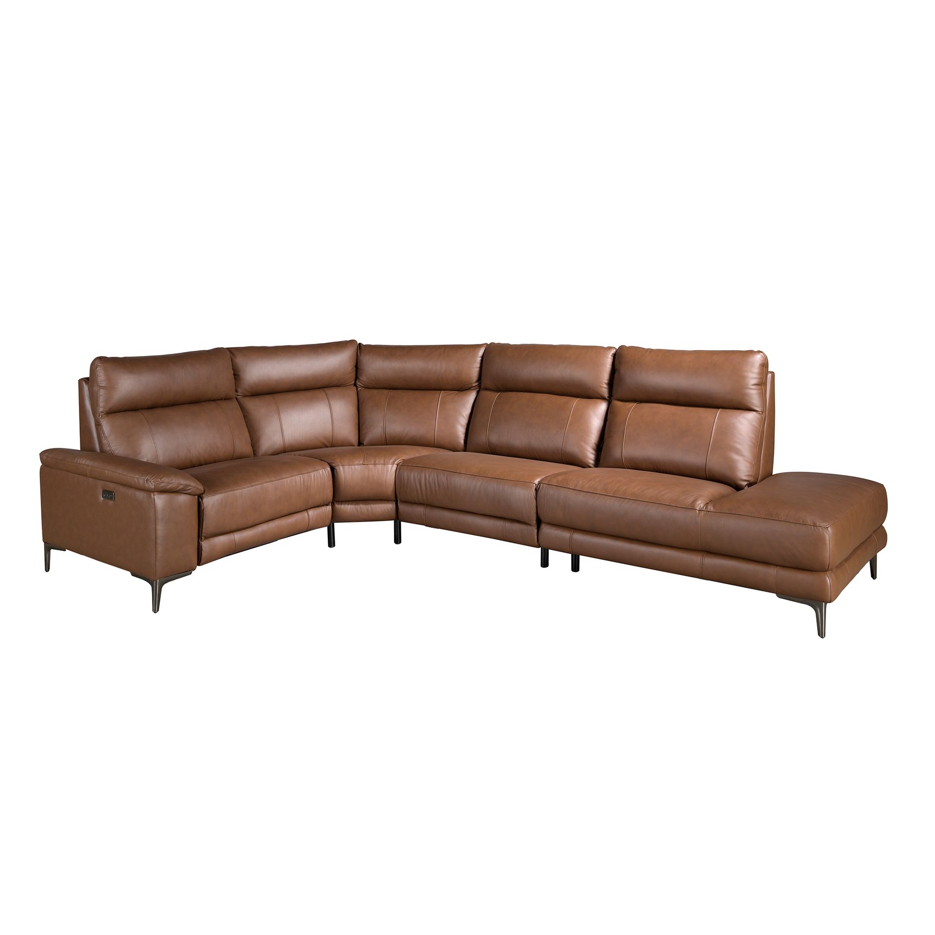 Sofa Récamiere Rechts Leder Tabakbraun