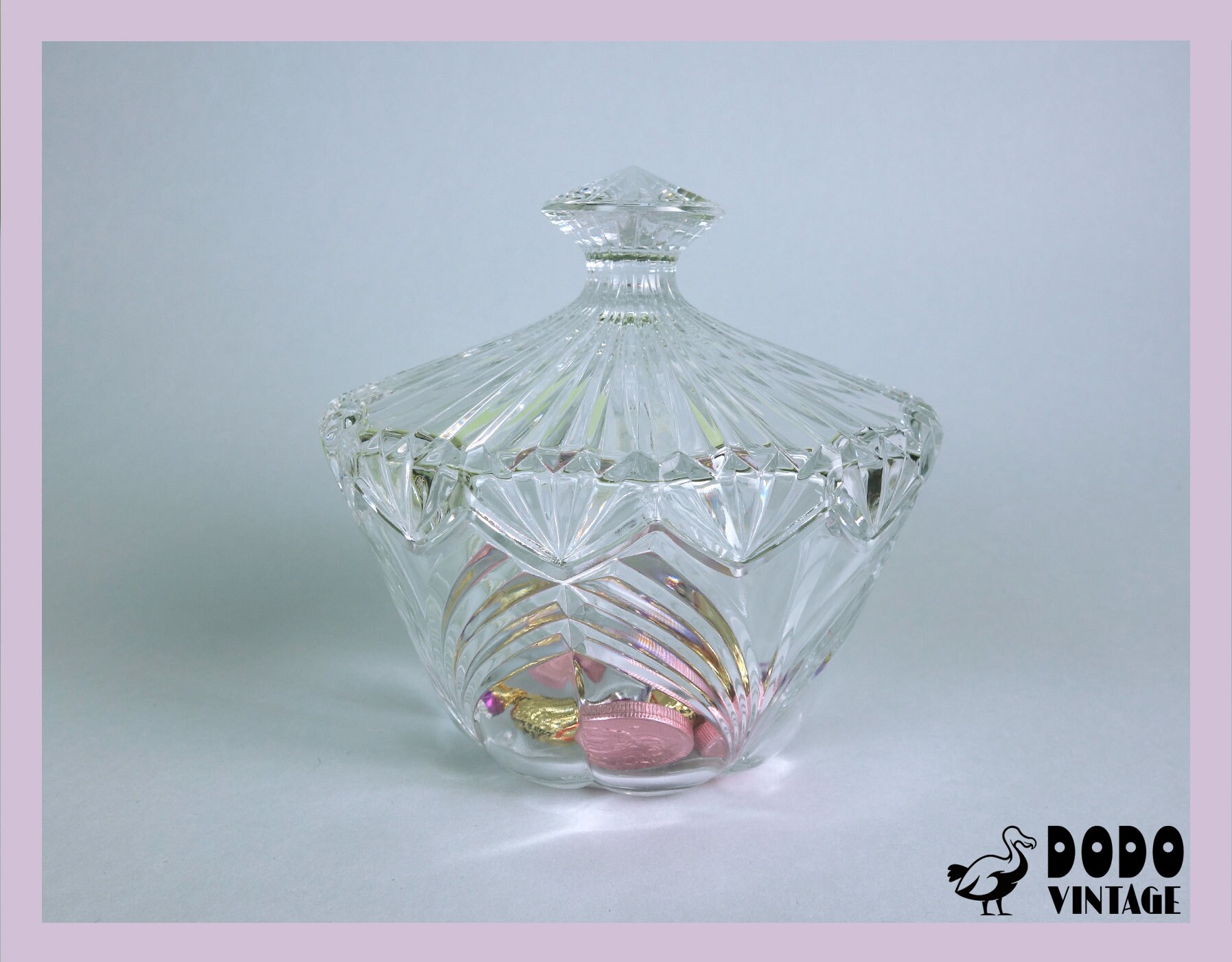 Vintage Bonbonniere Kristall Glas 1980er Jahre