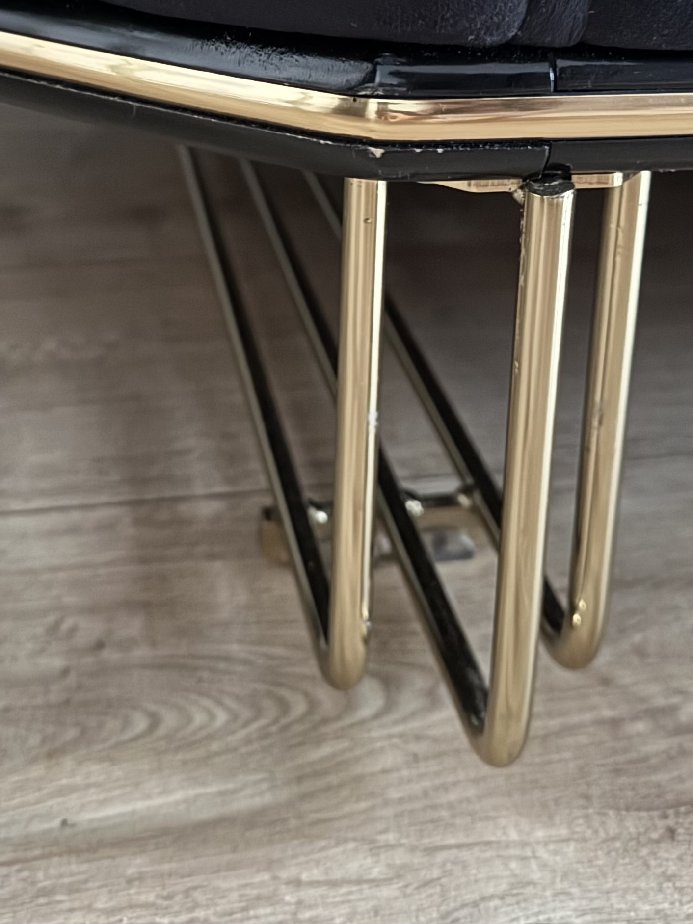 Chesterfield Couch-Set Sofa Armchair Velvet Black Gold