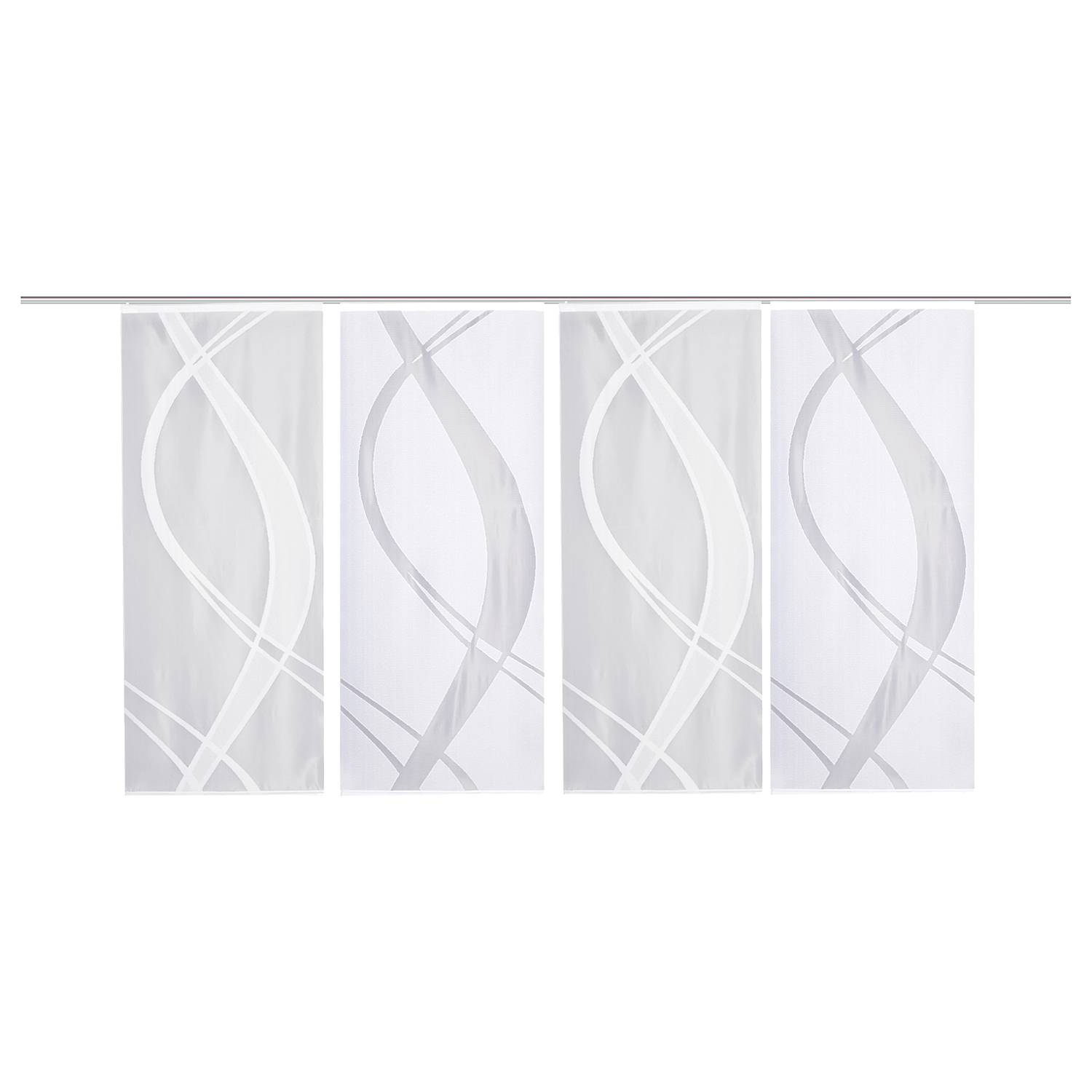 Schiebevorhang Tibaso (4er-Set) Polyester Weiß 57 x 145 cm