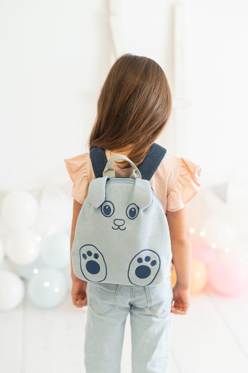 Hase Rucksack Baumwolle Blau